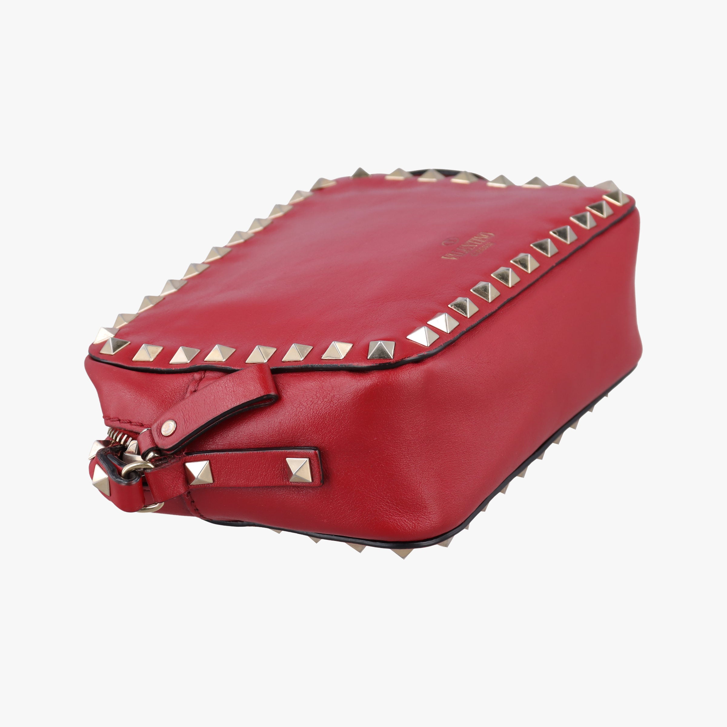 Pre-owned Valentino Rockstud Red Leather  shoulderbag | stylenewstar