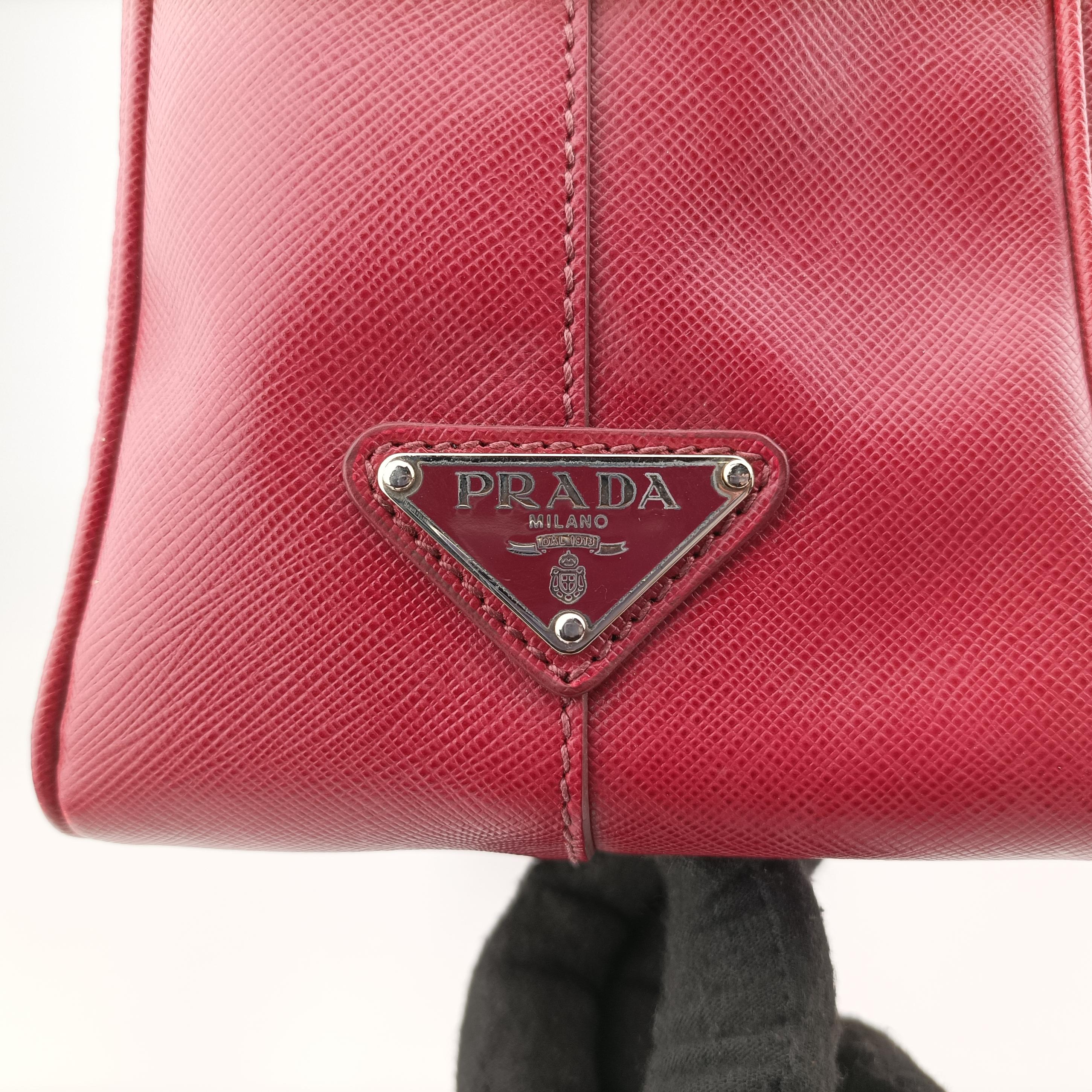 Vintage Prada Classic Laptop briefcase Red SAFFIANO Leather 2VE363 handbag | stylenewstar