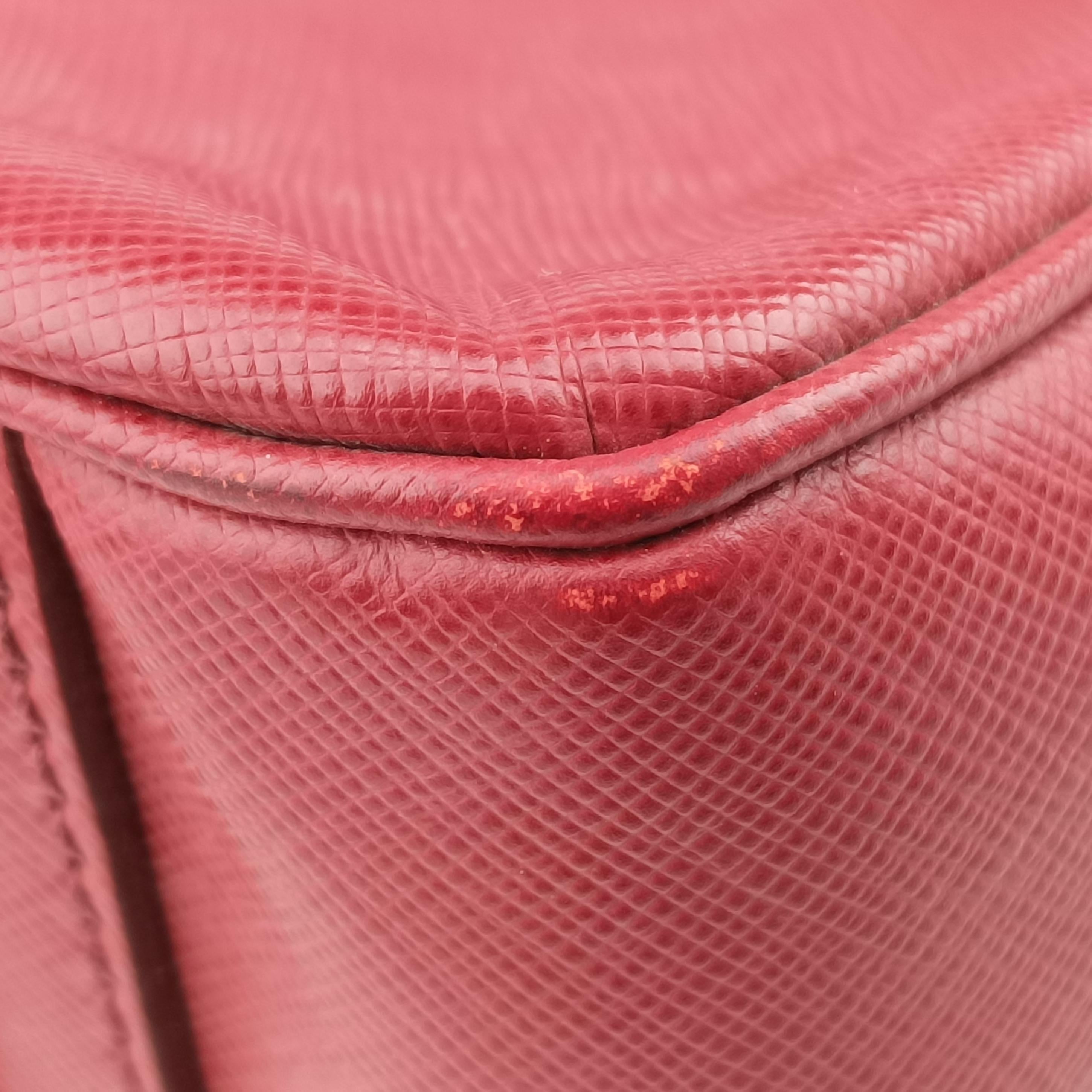 Vintage Prada Classic Laptop briefcase Red SAFFIANO Leather 2VE363 handbag | stylenewstar