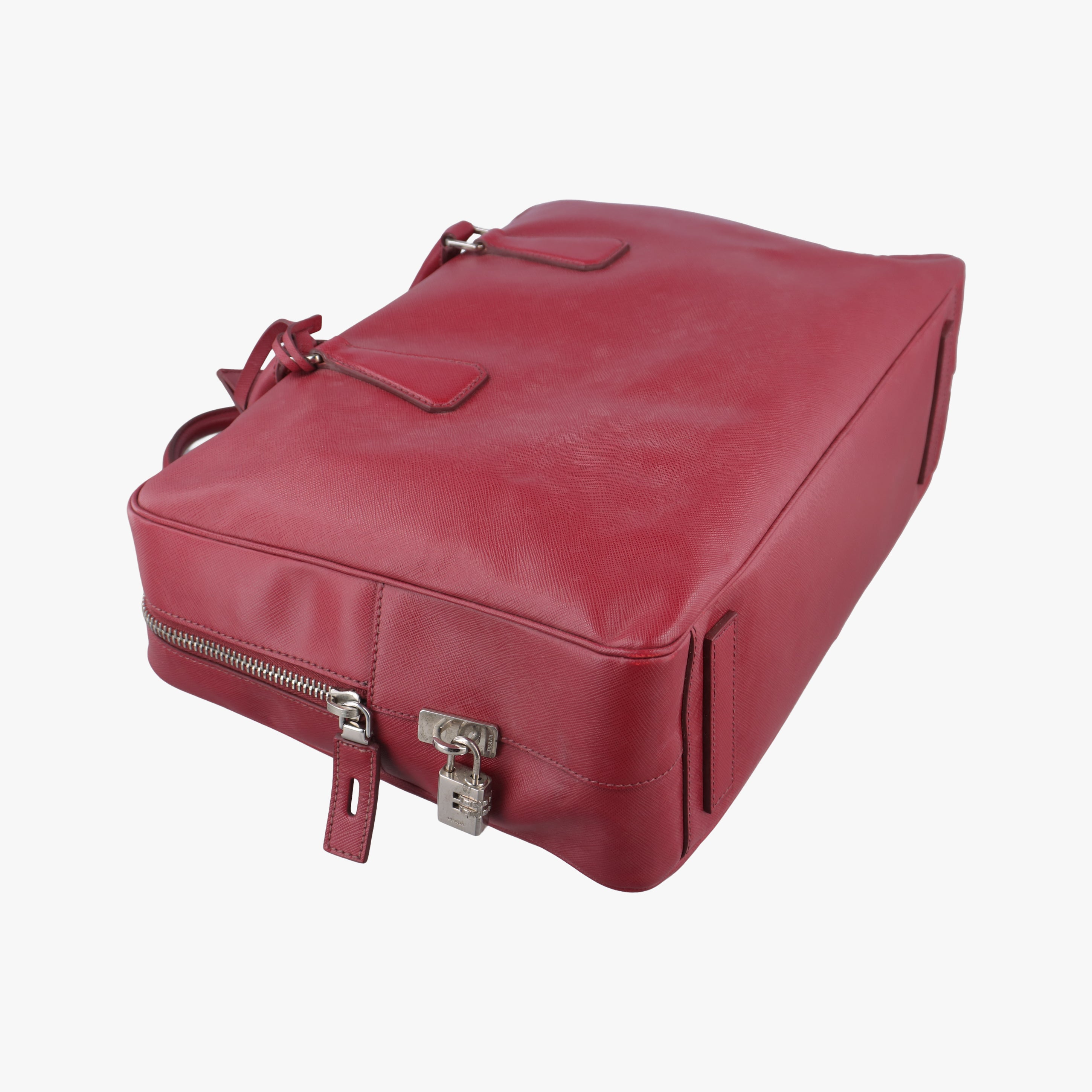 Vintage Prada Classic Laptop briefcase Red SAFFIANO Leather 2VE363 handbag | stylenewstar