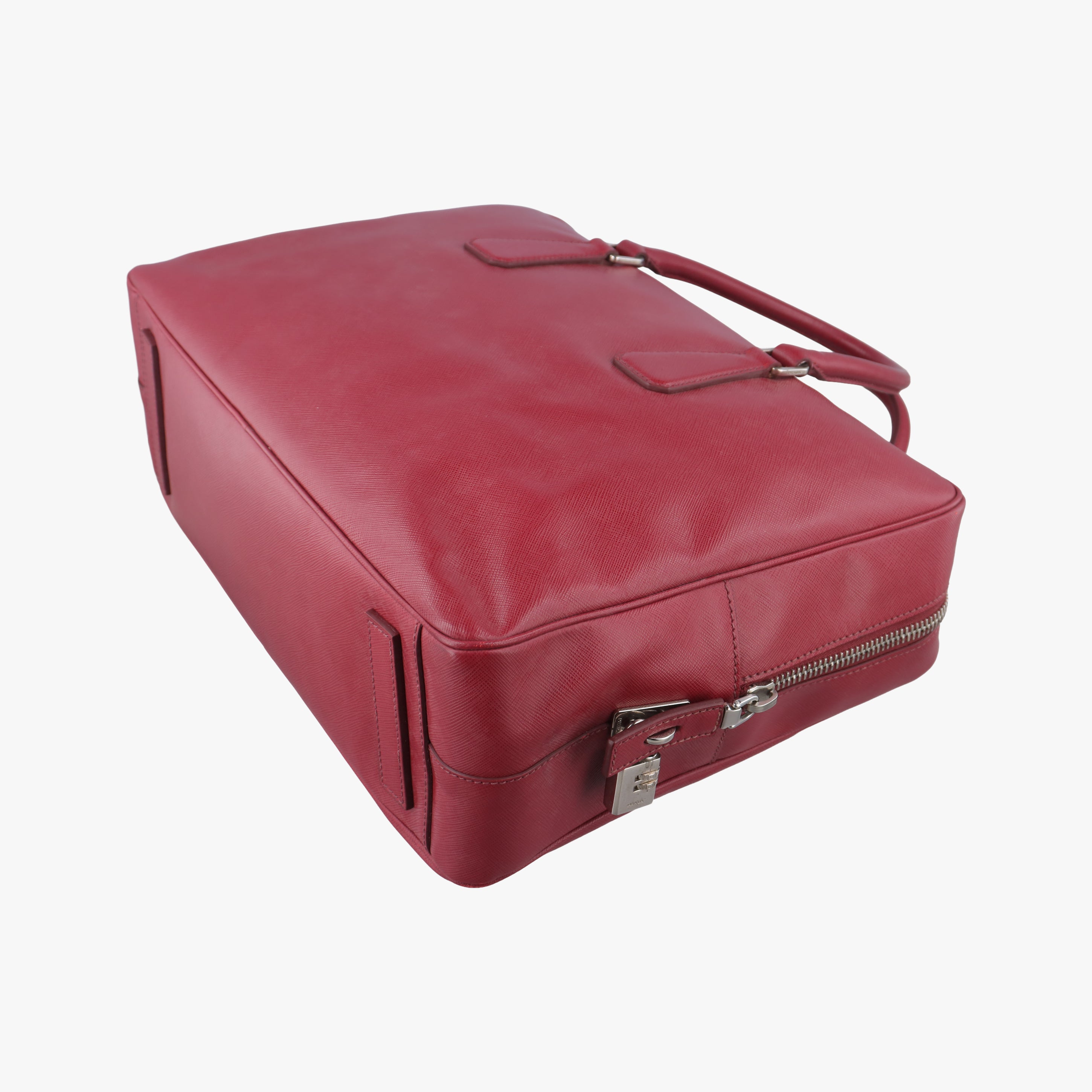 Vintage Prada Classic Laptop briefcase Red SAFFIANO Leather 2VE363 handbag | stylenewstar