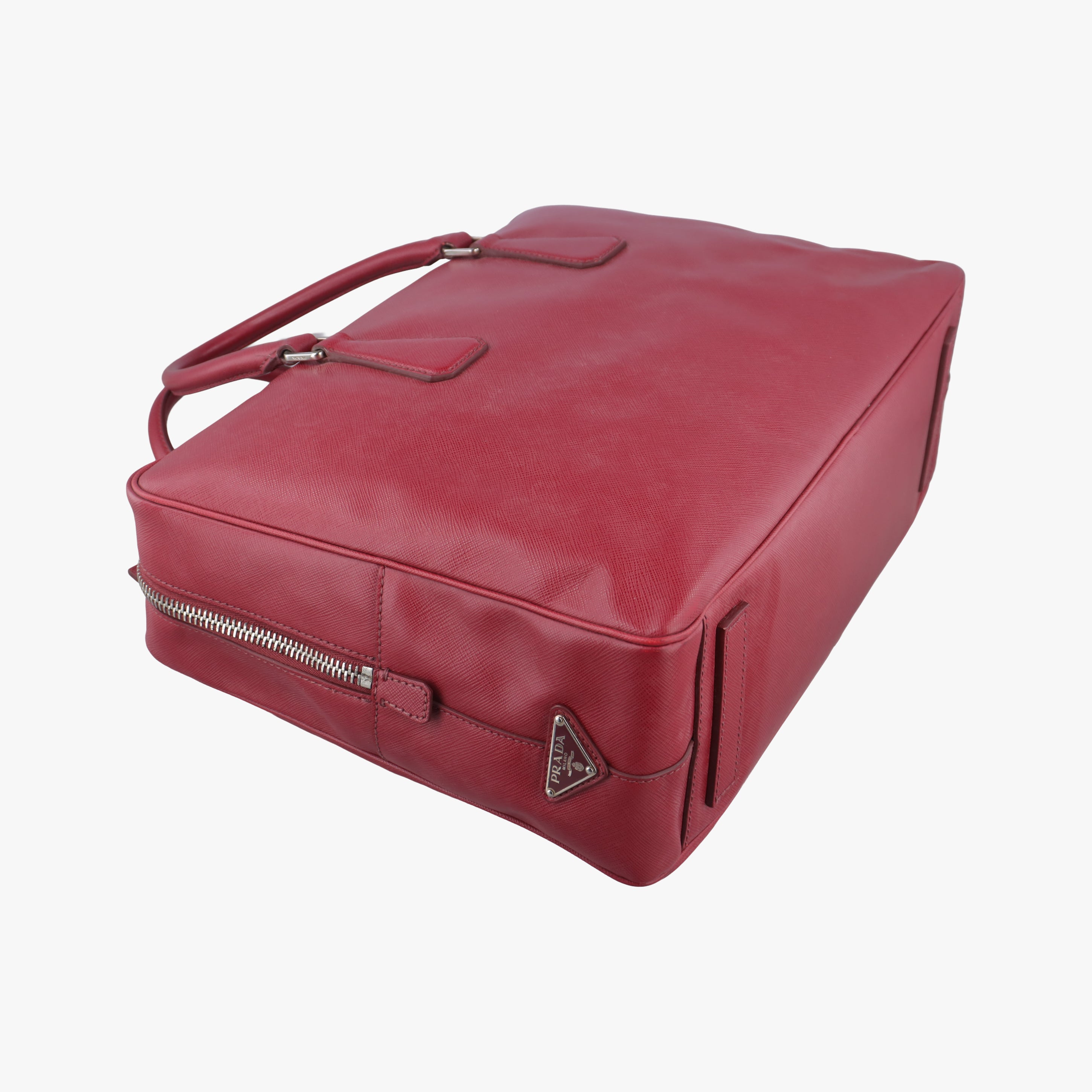 Vintage Prada Classic Laptop briefcase Red SAFFIANO Leather 2VE363 handbag | stylenewstar