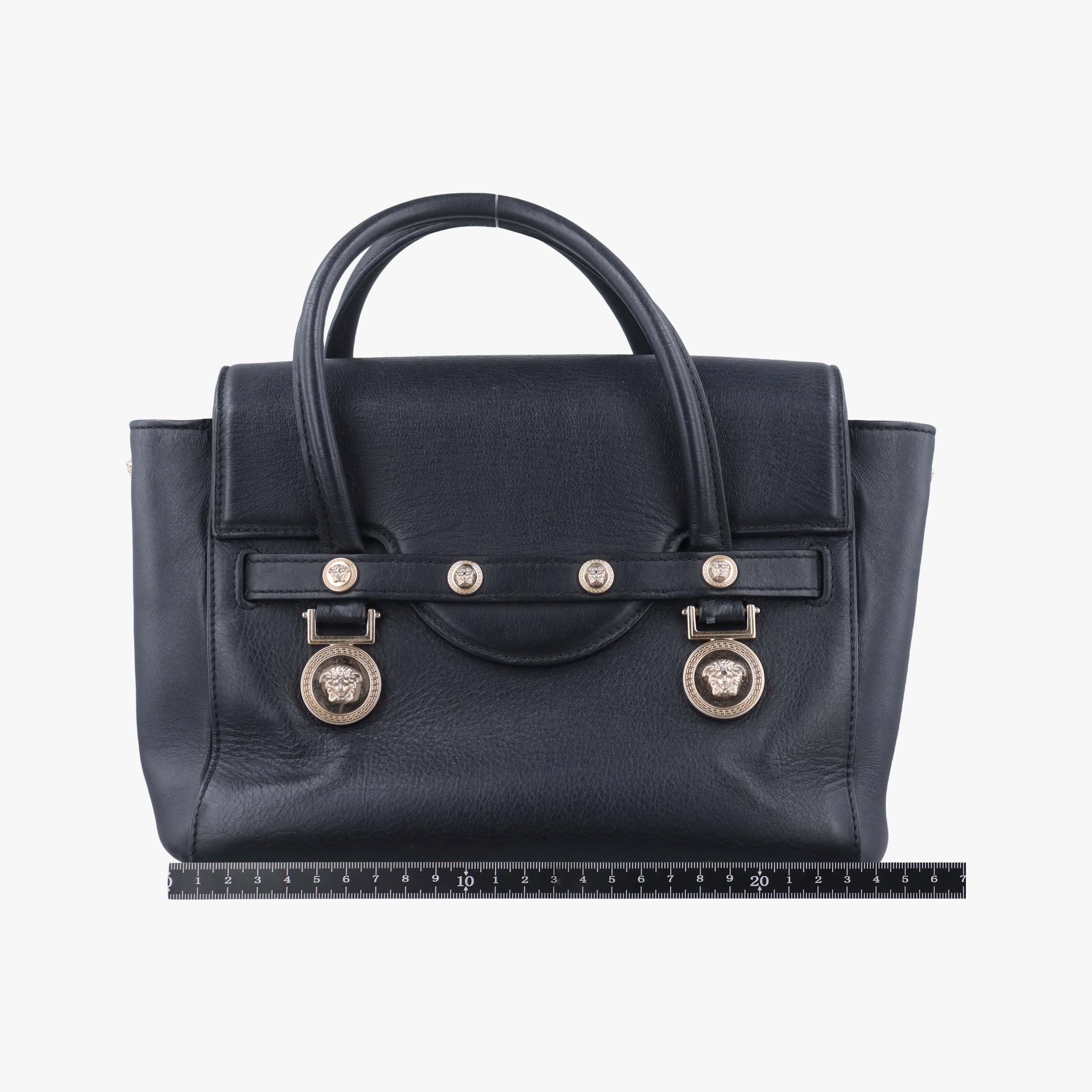 Pre-owned VERSACE Medusa Black Leather  shoulderbag | stylenewstar