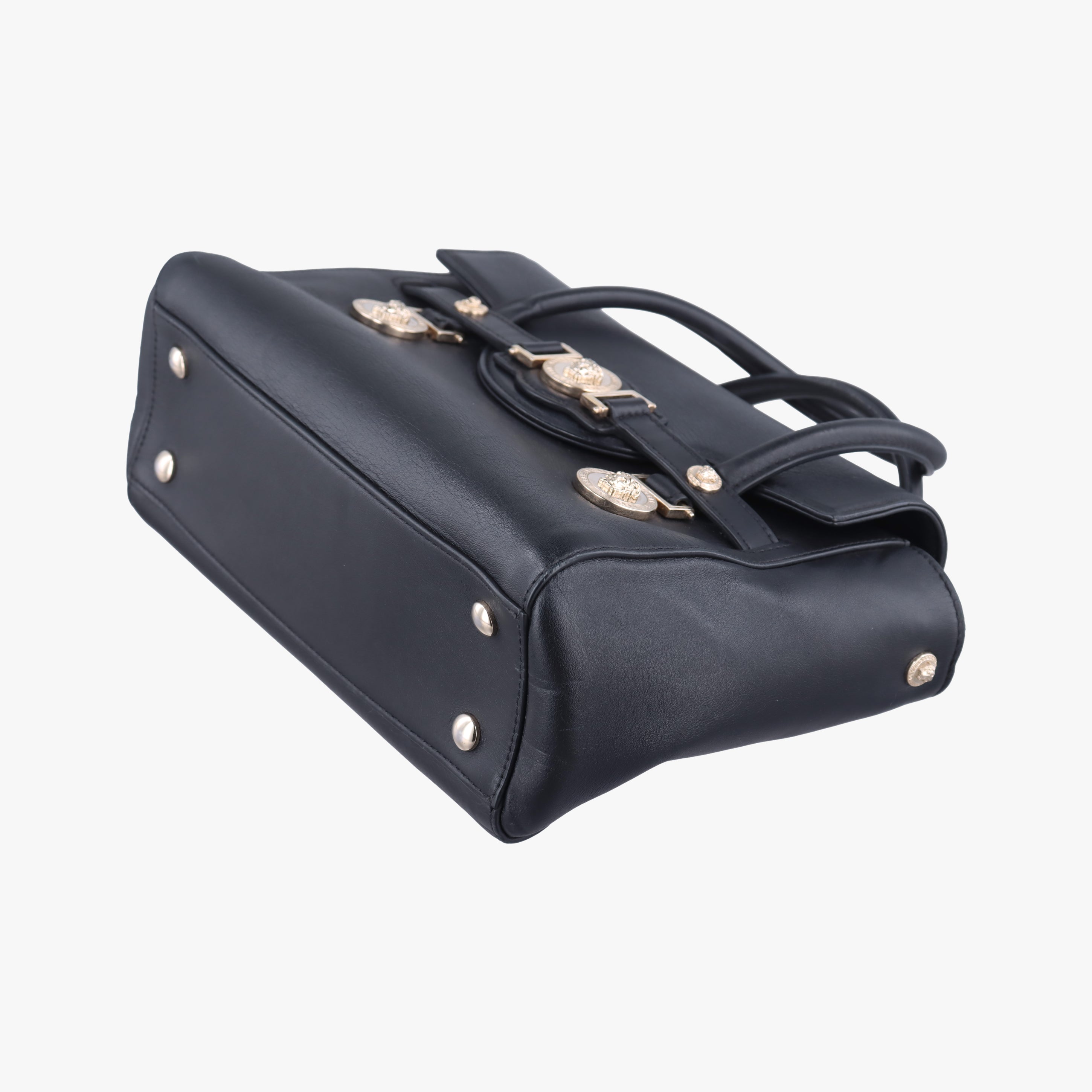 Pre-owned VERSACE Medusa Black Leather  shoulderbag | stylenewstar