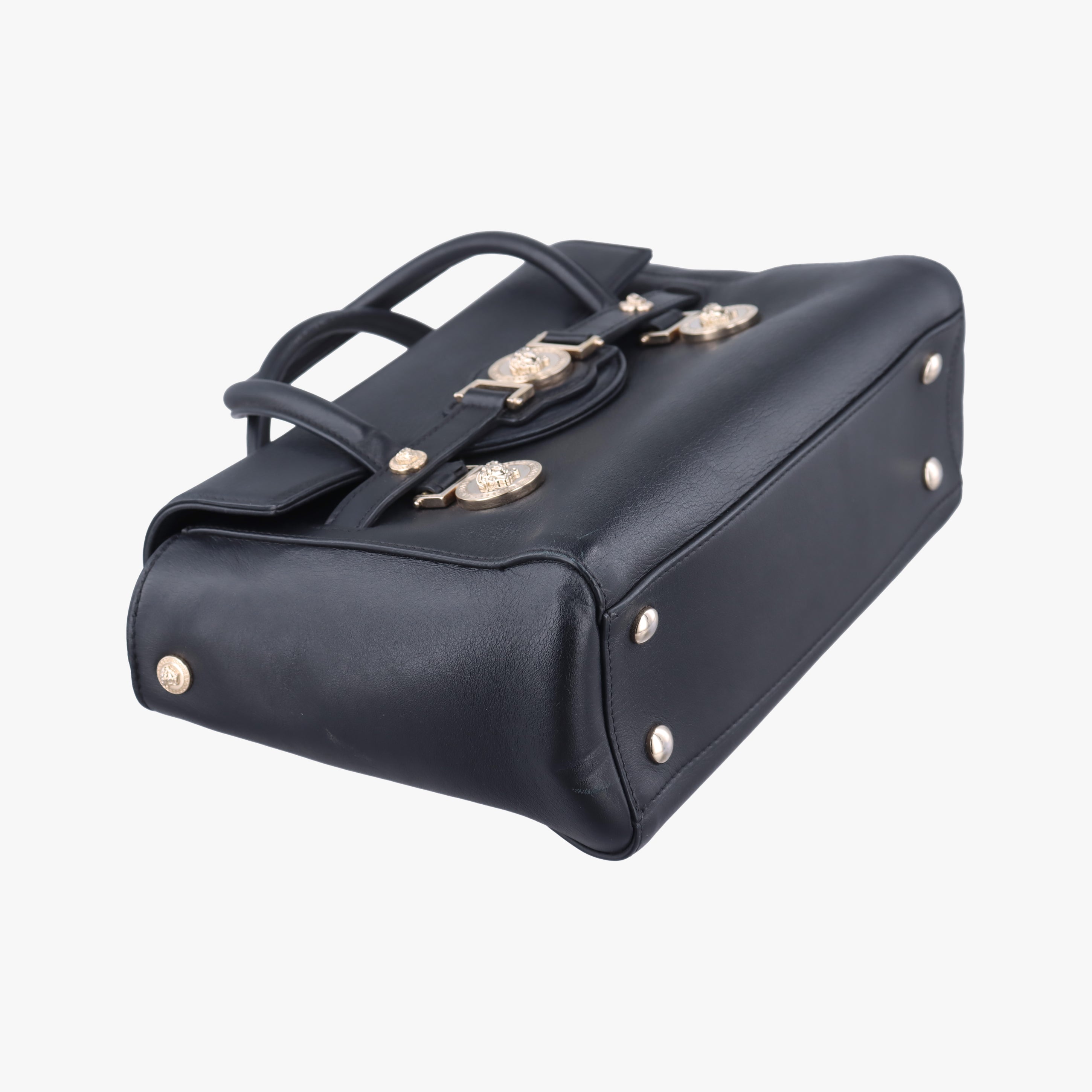 Pre-owned VERSACE Medusa Black Leather  shoulderbag | stylenewstar