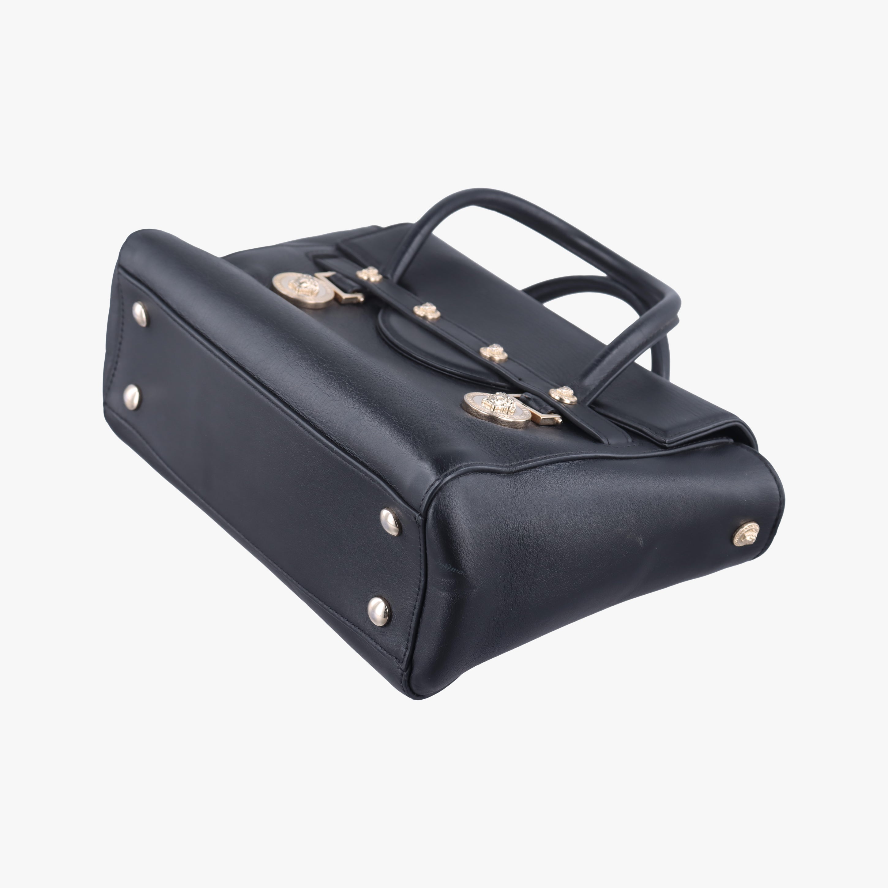 Pre-owned VERSACE Medusa Black Leather  shoulderbag | stylenewstar