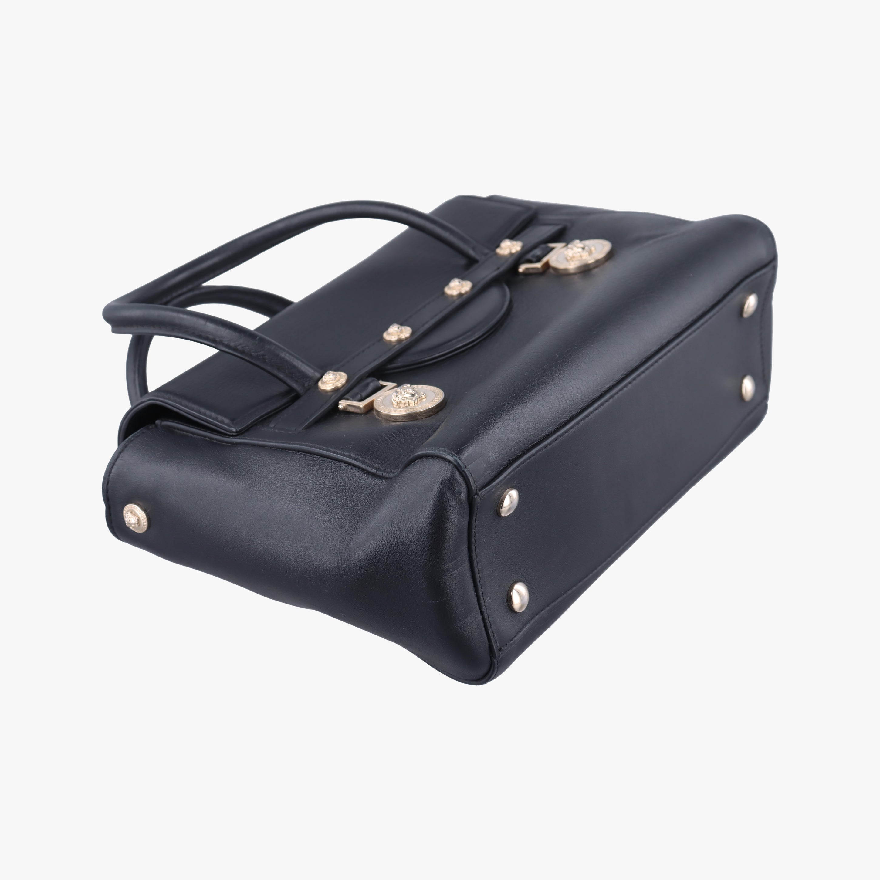 Pre-owned VERSACE Medusa Black Leather  shoulderbag | stylenewstar