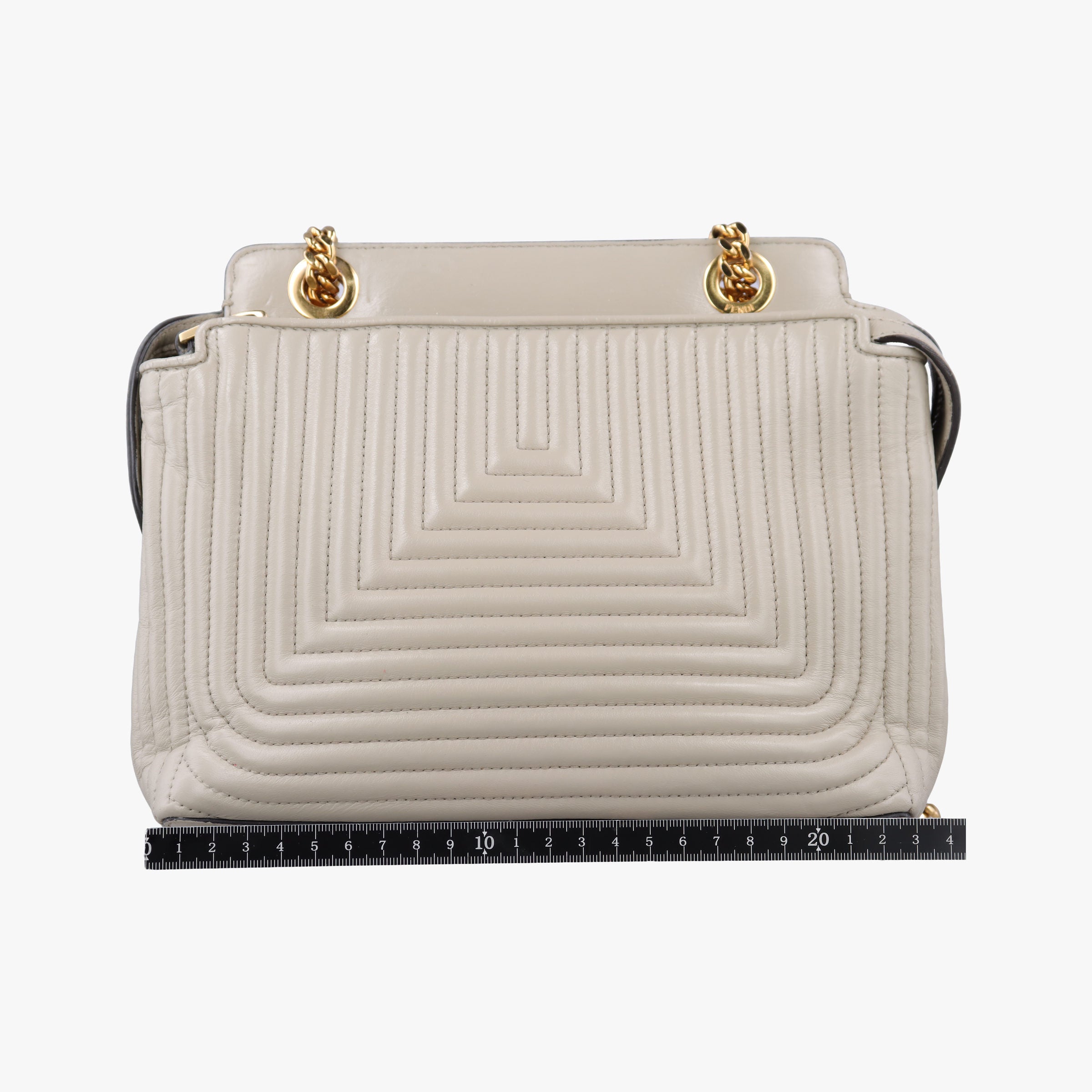 Pre-owned Fendi Dotcom Click Small Beige Leather 8BN299 shoulderbag | stylenewstar