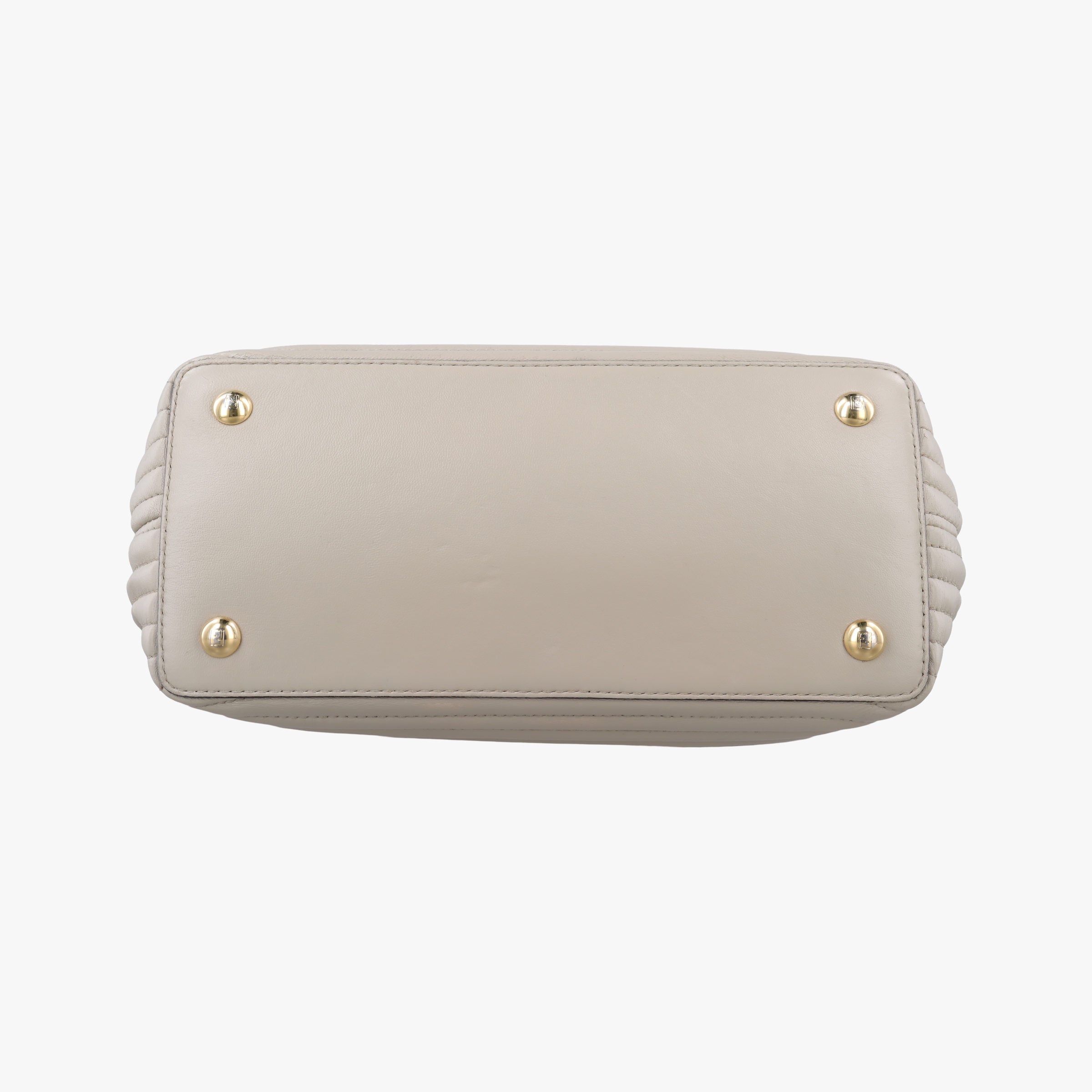 Pre-owned Fendi Dotcom Click Small Beige Leather 8BN299 shoulderbag | stylenewstar