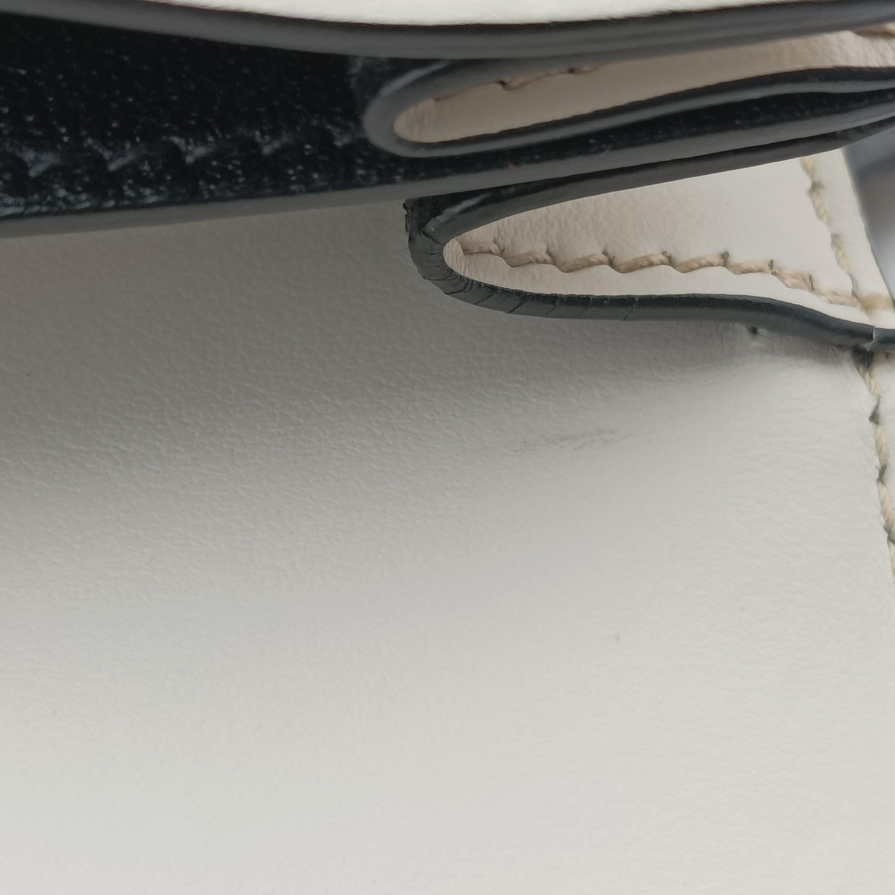 Pre-owned Prada Astrology Cahier White×Black Saffiano leather×Leather  shoulderbag | stylenewstar