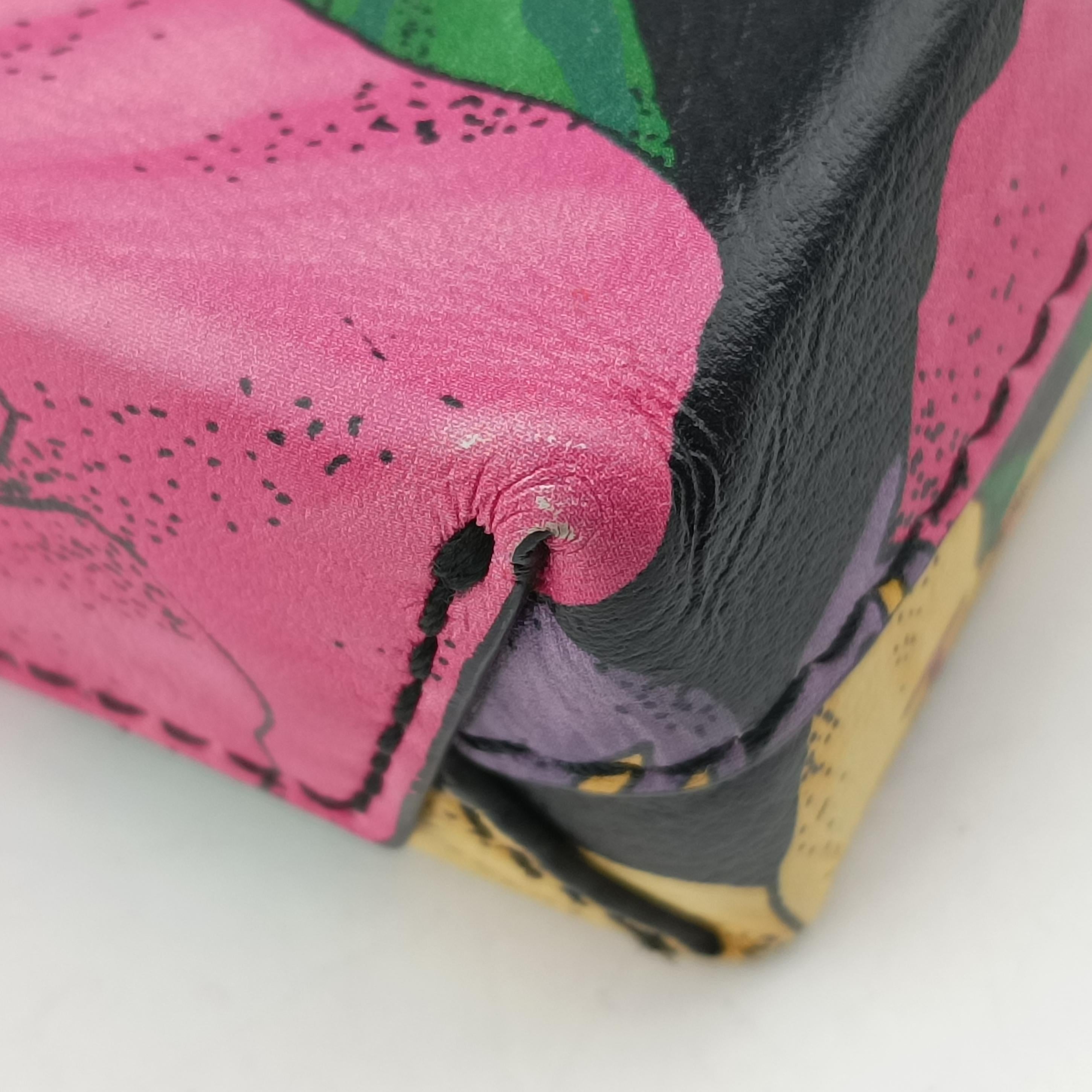 Secondhand Balenciaga Floral print mini Black×Multicolour Leather  shoulderbag | stylenewstar