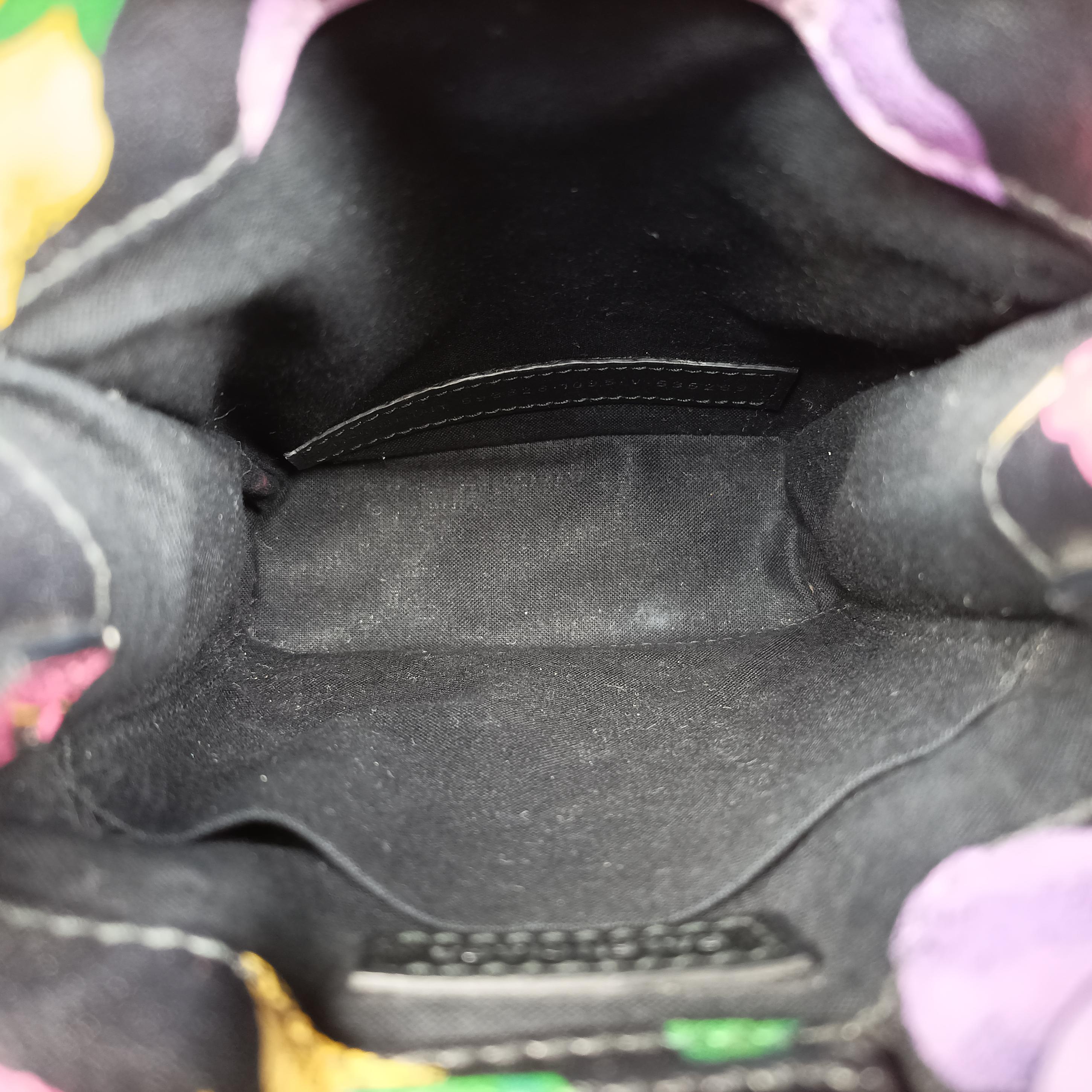 Secondhand Balenciaga Floral print mini Black×Multicolour Leather  shoulderbag | stylenewstar