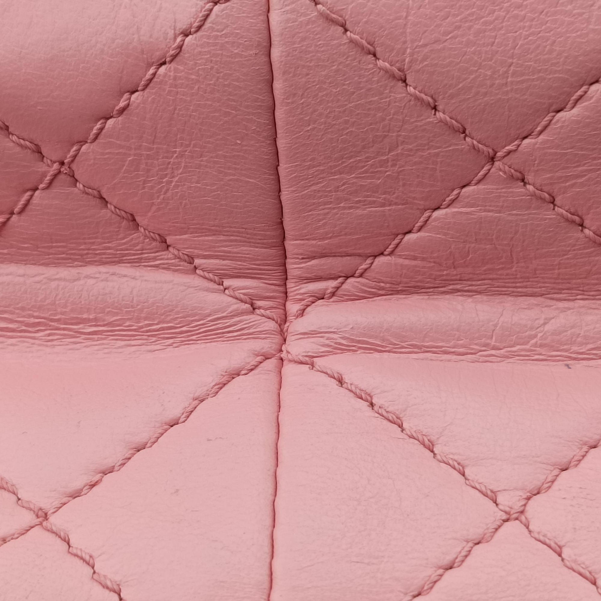 Pre-owned Chanel 2.55 double flap Matelasse Pink×Beige lambskin A37590 shoulderbag | stylenewstar