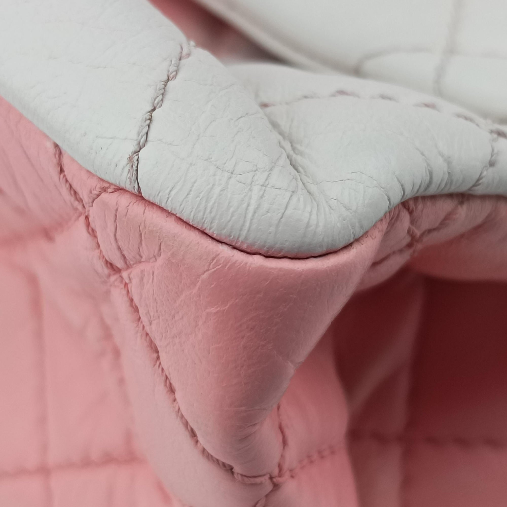 Pre-owned Chanel 2.55 double flap Matelasse Pink×Beige lambskin A37590 shoulderbag | stylenewstar