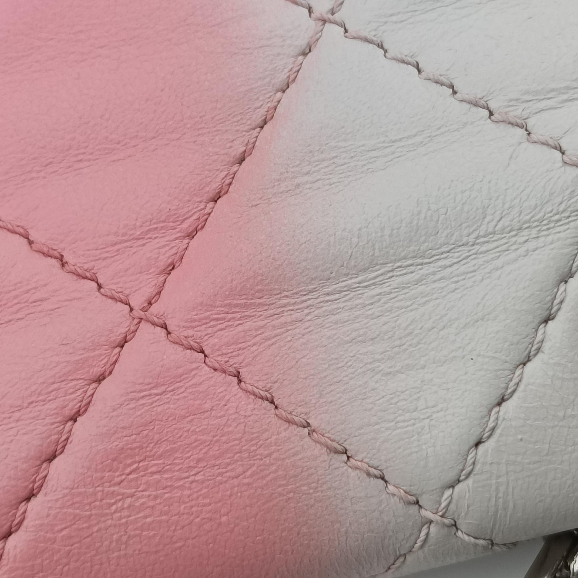 Pre-owned Chanel 2.55 double flap Matelasse Pink×Beige lambskin A37590 shoulderbag | stylenewstar