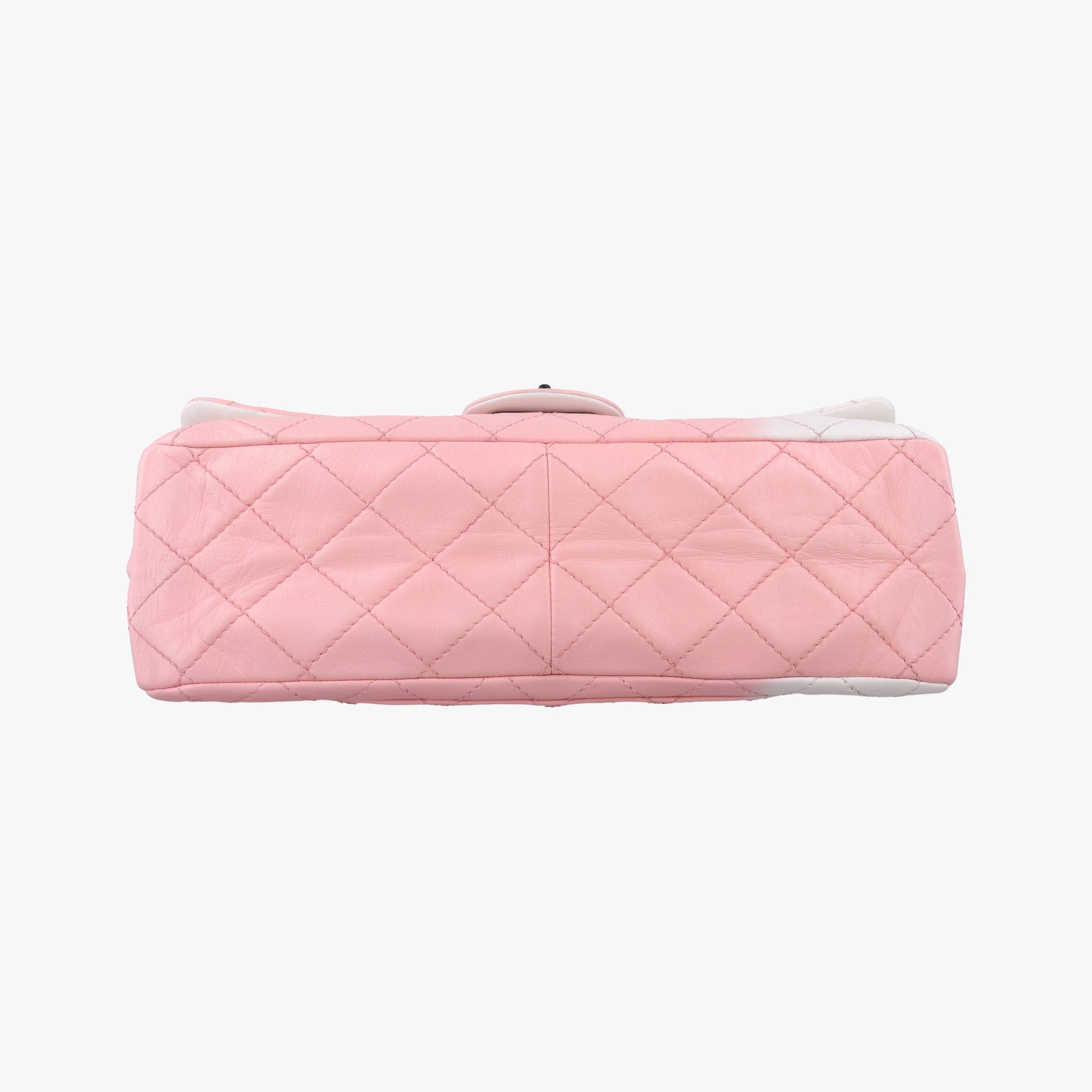 Pre-owned Chanel 2.55 double flap Matelasse Pink×Beige lambskin A37590 shoulderbag | stylenewstar