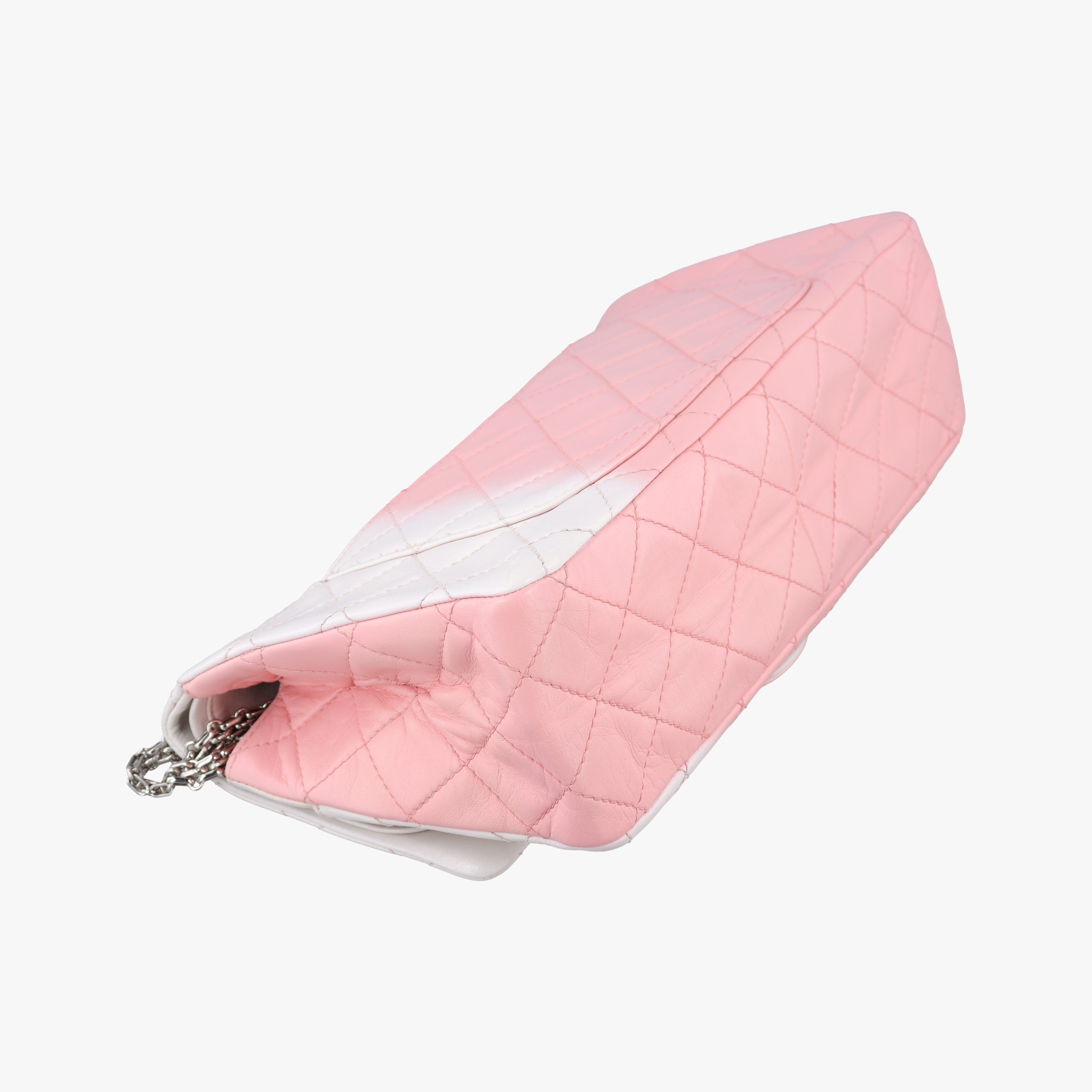 Pre-owned Chanel 2.55 double flap Matelasse Pink×Beige lambskin A37590 shoulderbag | stylenewstar