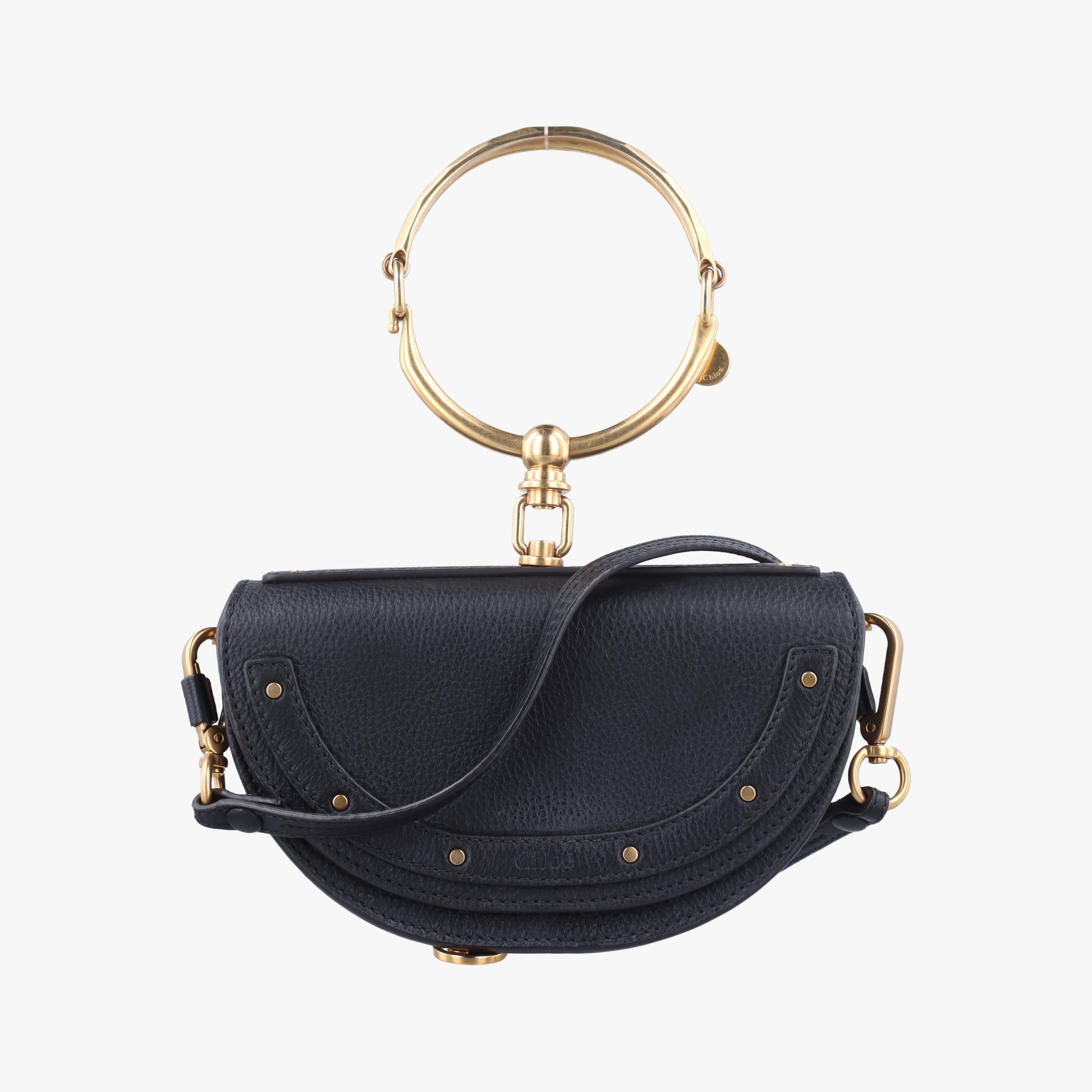 Vintage Chloe Nile Minaudiere Black Leather  shoulderbag | stylenewstar