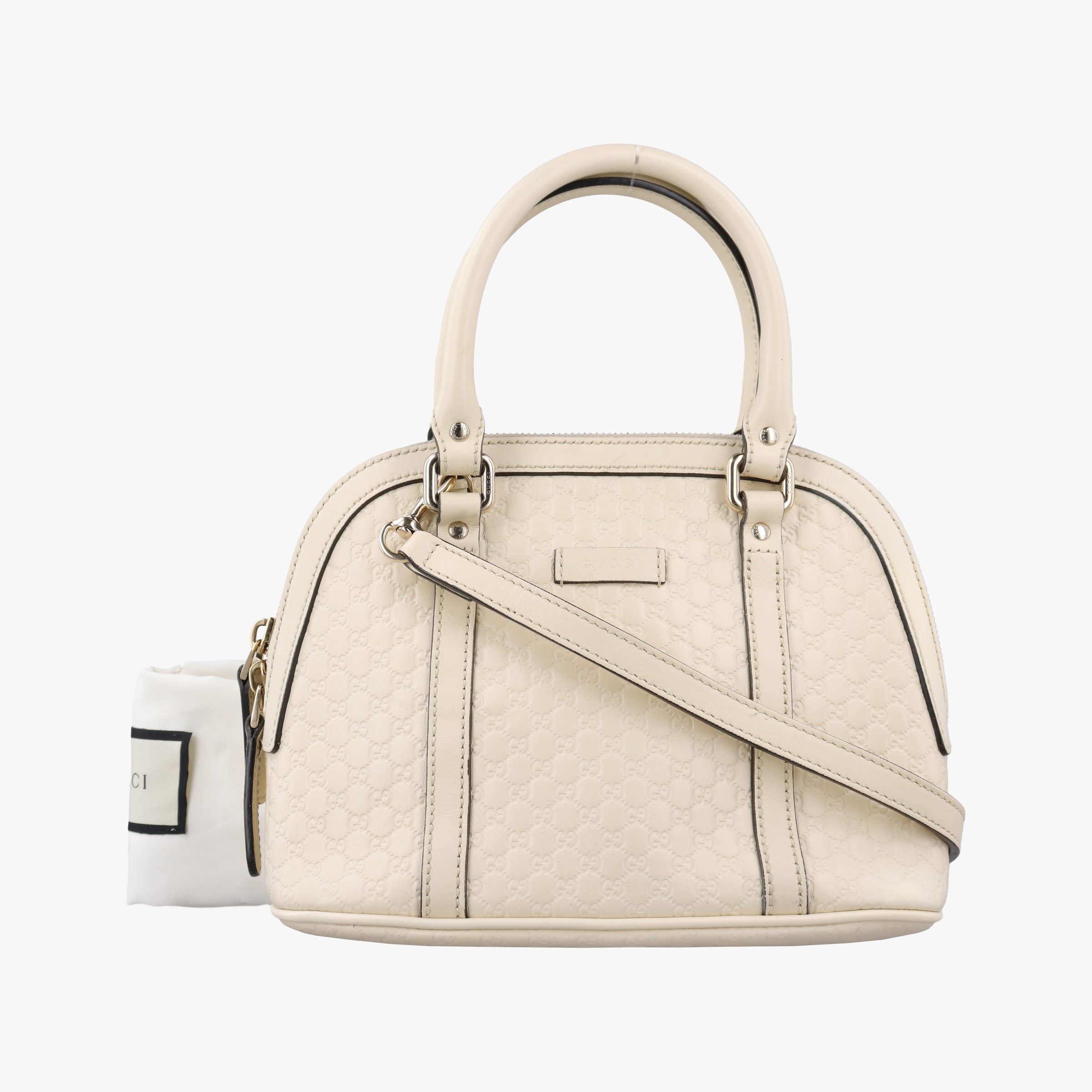 Pre-owned Gucci Microguccissima White Leather 449654 shoulderbag | stylenewstar
