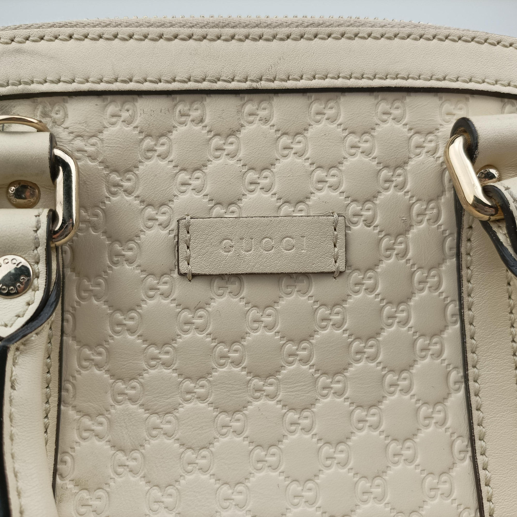 Pre-owned Gucci Microguccissima White Leather 449654 shoulderbag | stylenewstar