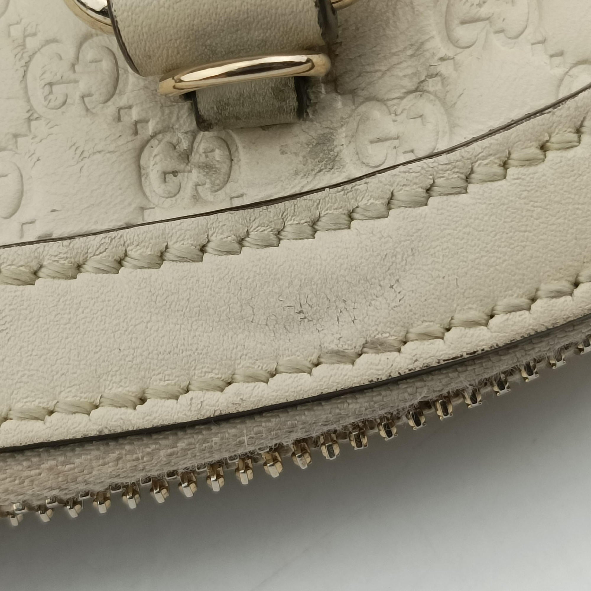 Pre-owned Gucci Microguccissima White Leather 449654 shoulderbag | stylenewstar