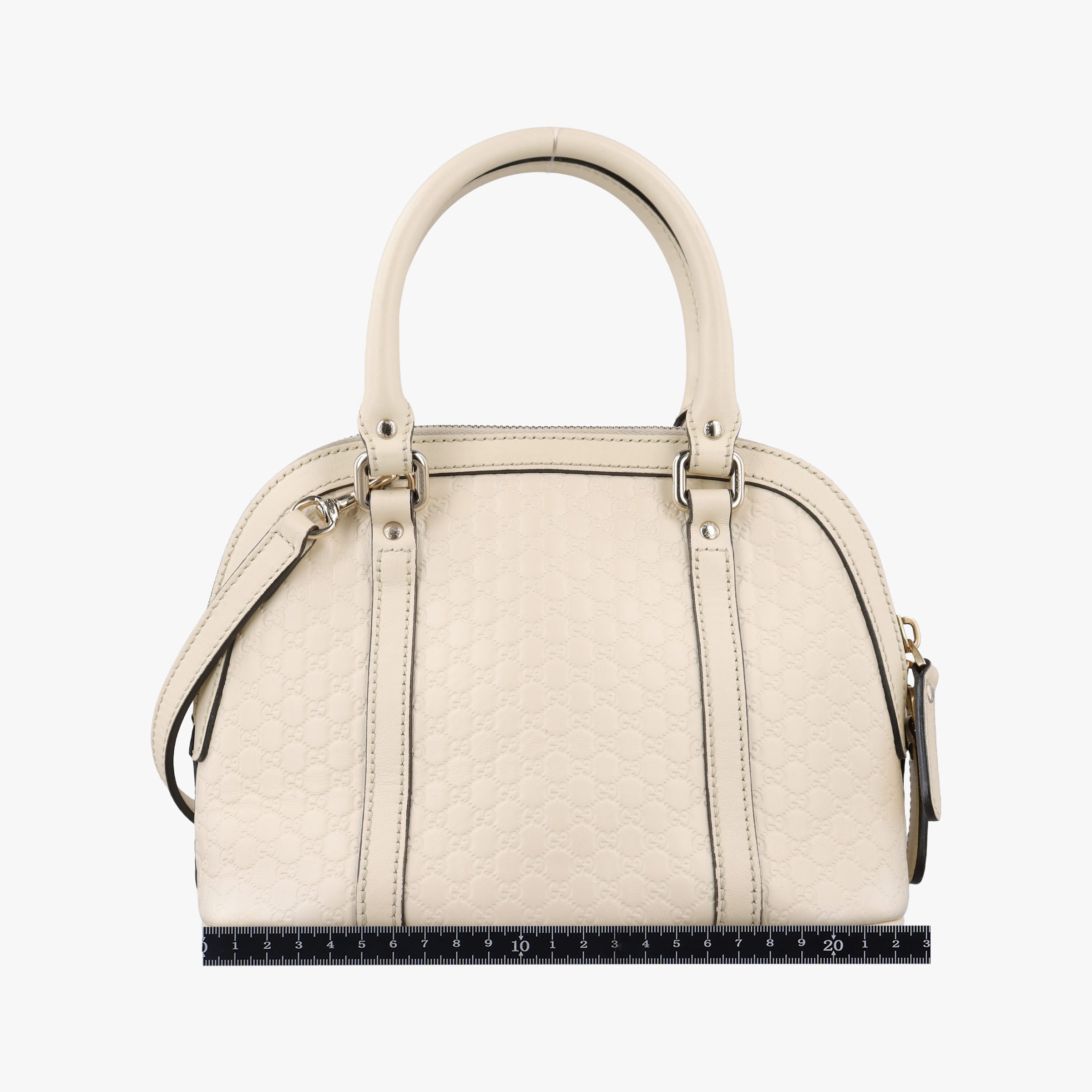 Pre-owned Gucci Microguccissima White Leather 449654 shoulderbag | stylenewstar