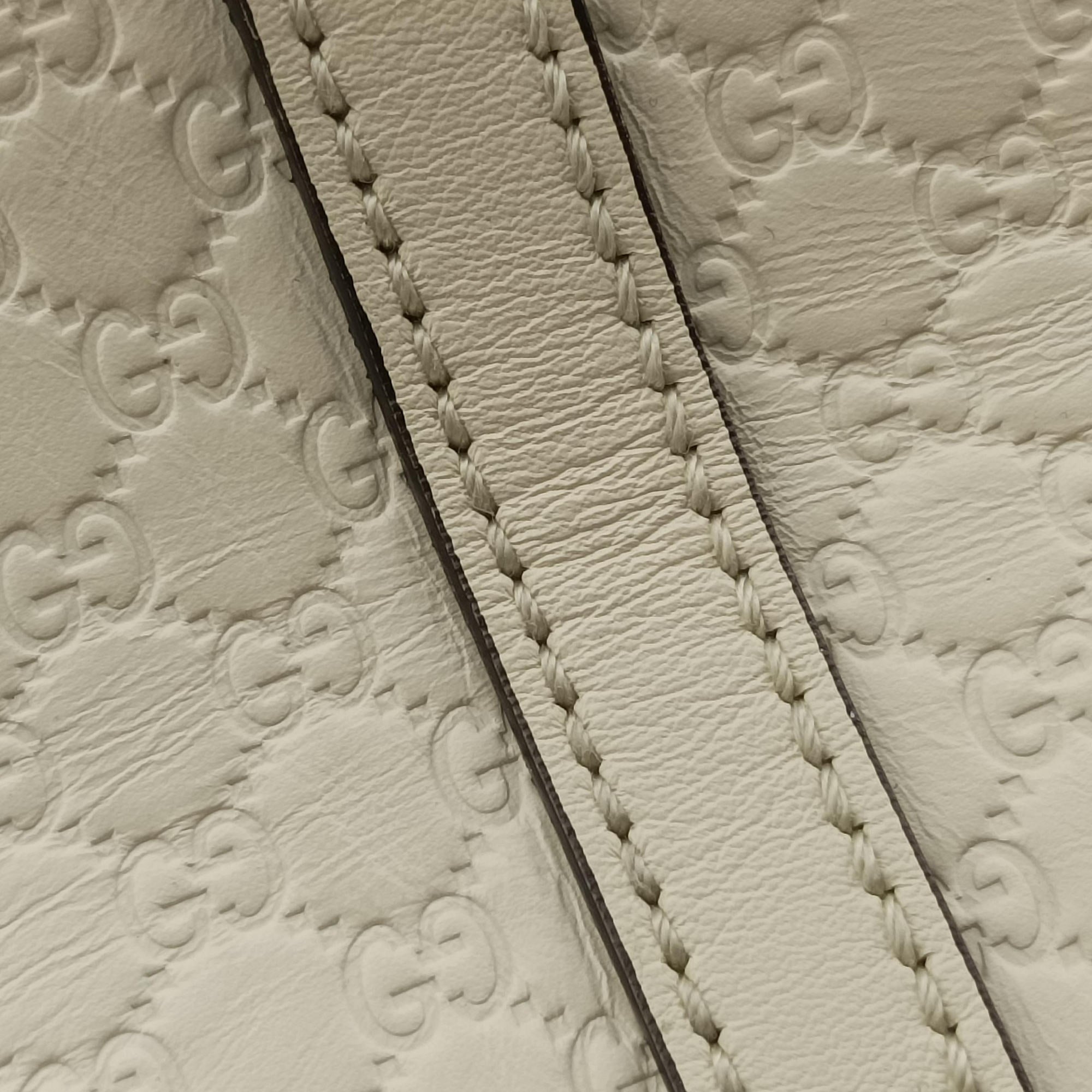 Pre-owned Gucci Microguccissima White Leather 449654 shoulderbag | stylenewstar
