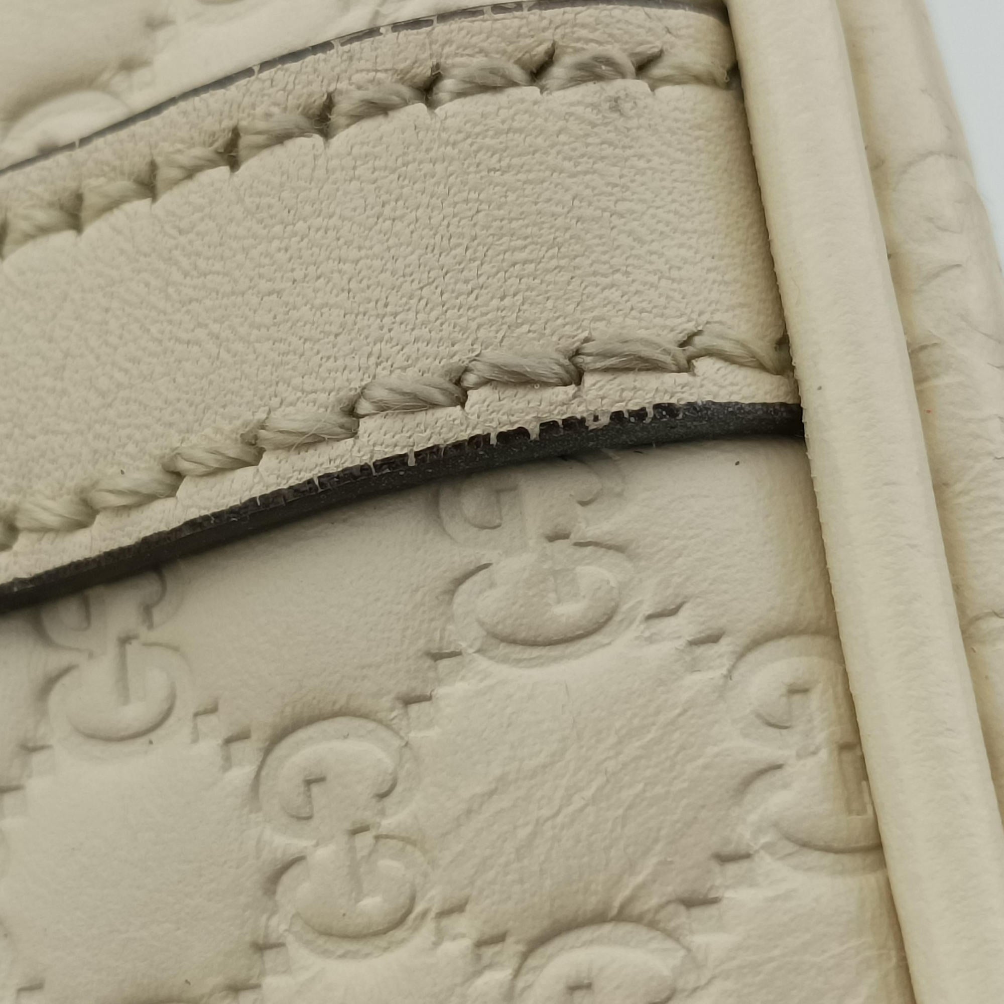 Pre-owned Gucci Microguccissima White Leather 449654 shoulderbag | stylenewstar