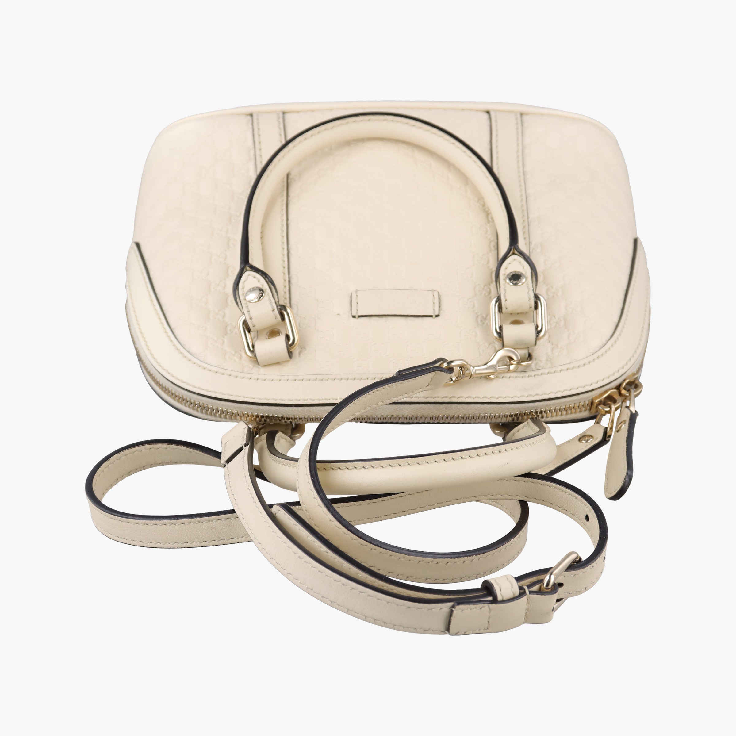 Pre-owned Gucci Microguccissima White Leather 449654 shoulderbag | stylenewstar