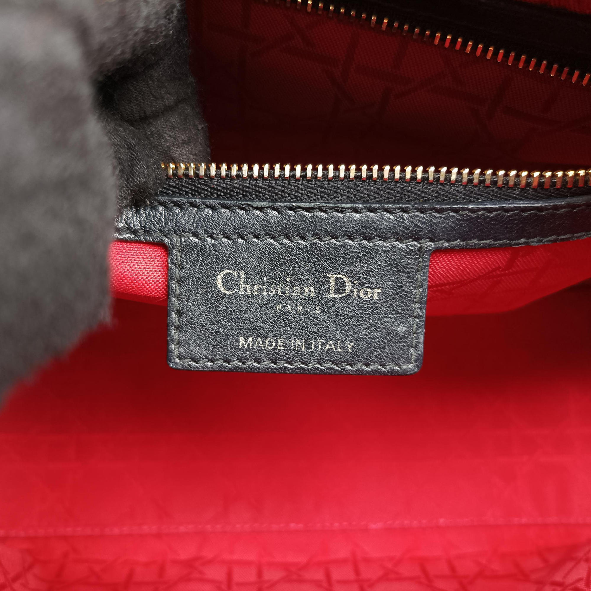 Pre-owned Christian Dior Lady Dior Black lambskin  shoulderbag | stylenewstar