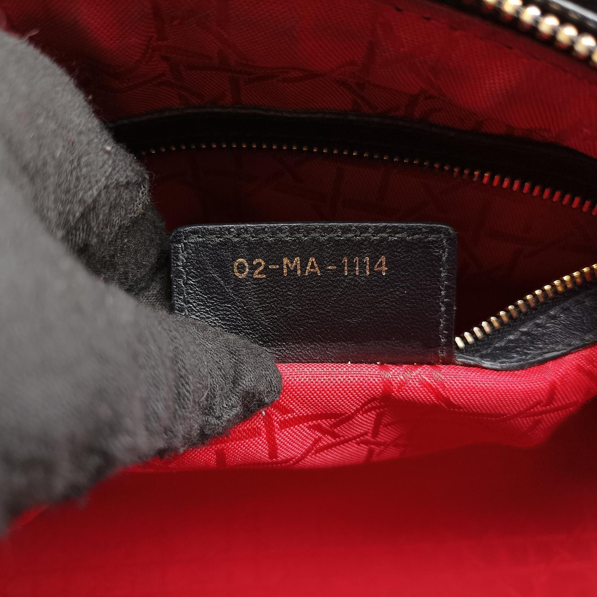 Pre-owned Christian Dior Lady Dior Black lambskin  shoulderbag | stylenewstar