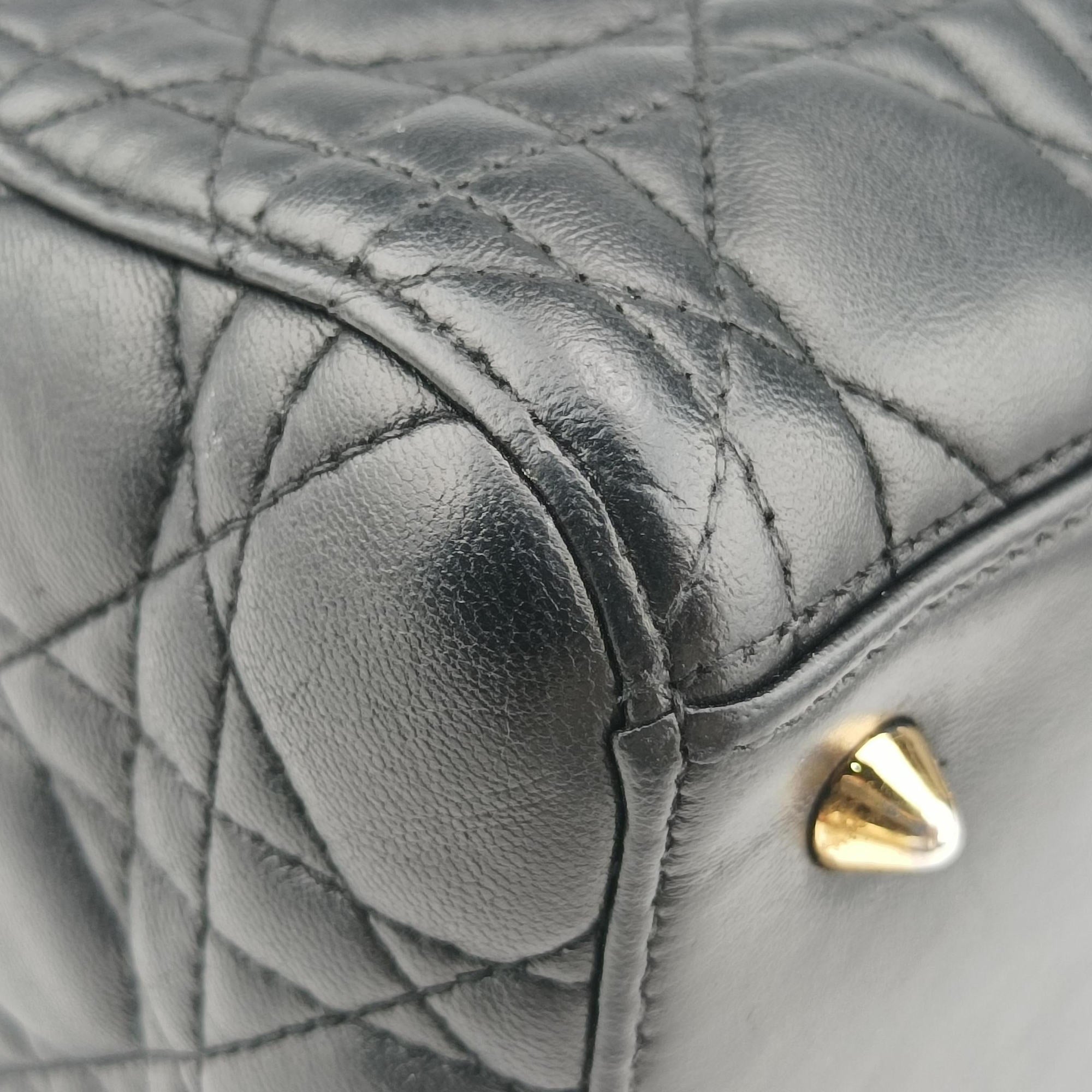 Pre-owned Christian Dior Lady Dior Black lambskin  shoulderbag | stylenewstar