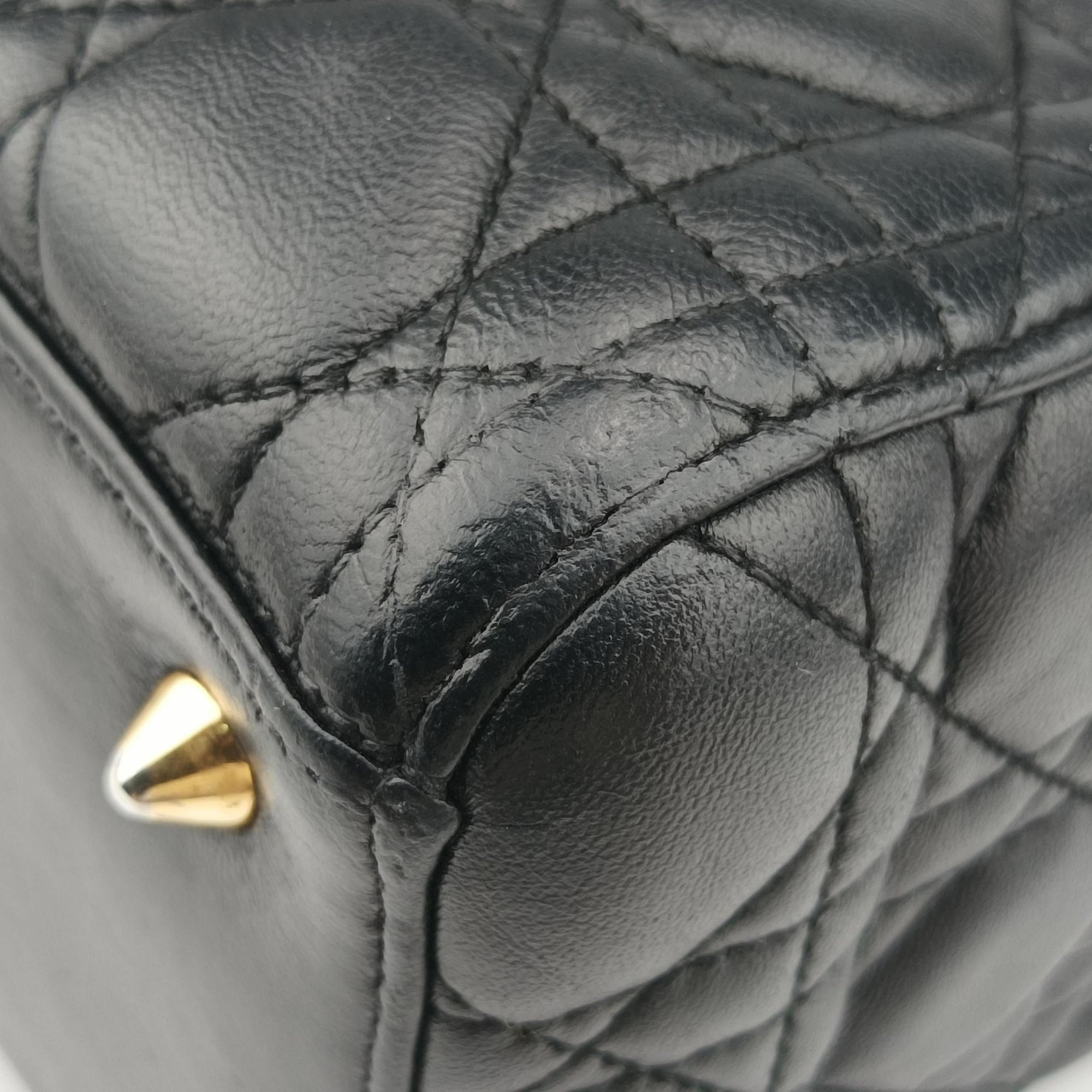 Pre-owned Christian Dior Lady Dior Black lambskin  shoulderbag | stylenewstar