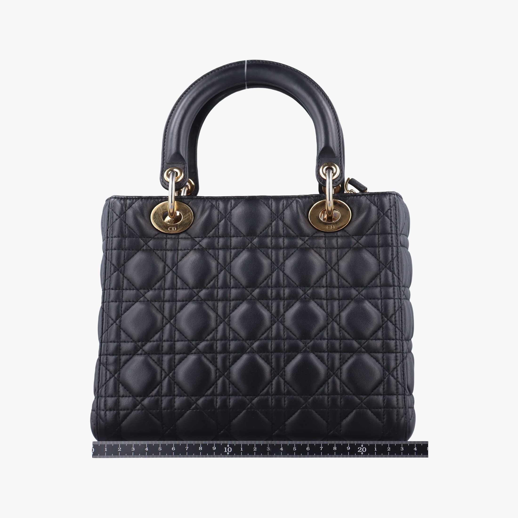 Pre-owned Christian Dior Lady Dior Black lambskin  shoulderbag | stylenewstar