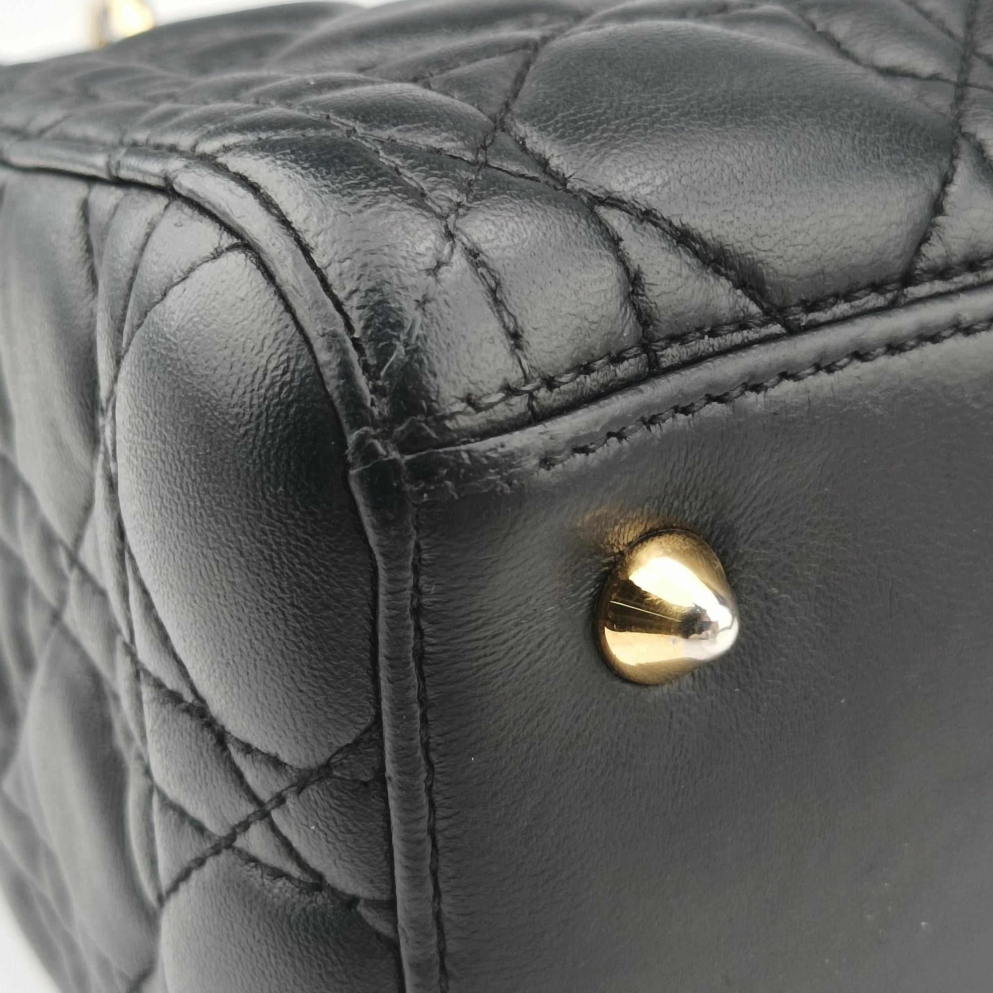 Pre-owned Christian Dior Lady Dior Black lambskin  shoulderbag | stylenewstar