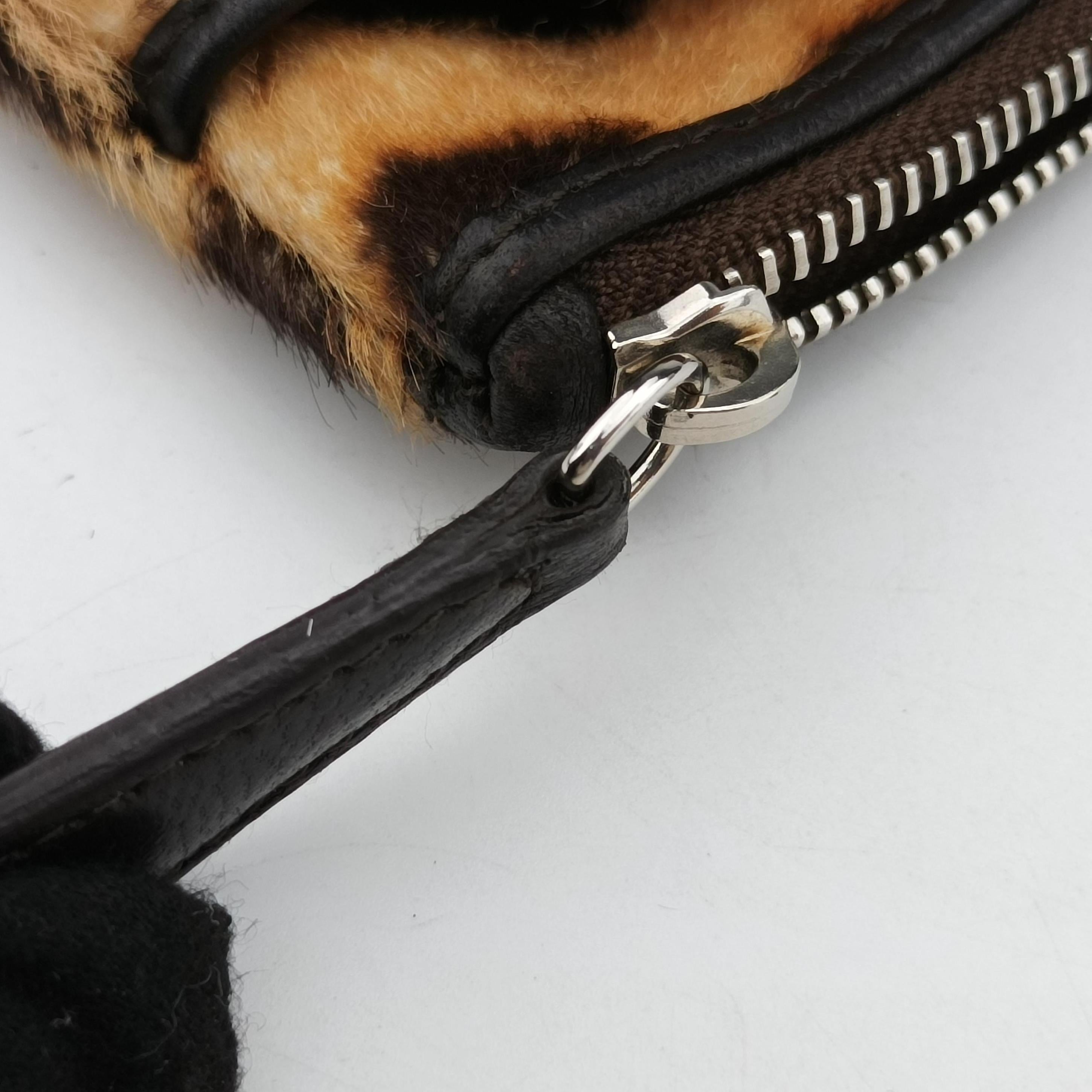 Pre-owned Christian Dior Leopard Print Jazzclub Brown×Multicolour ponyhair  clutchbag | stylenewstar