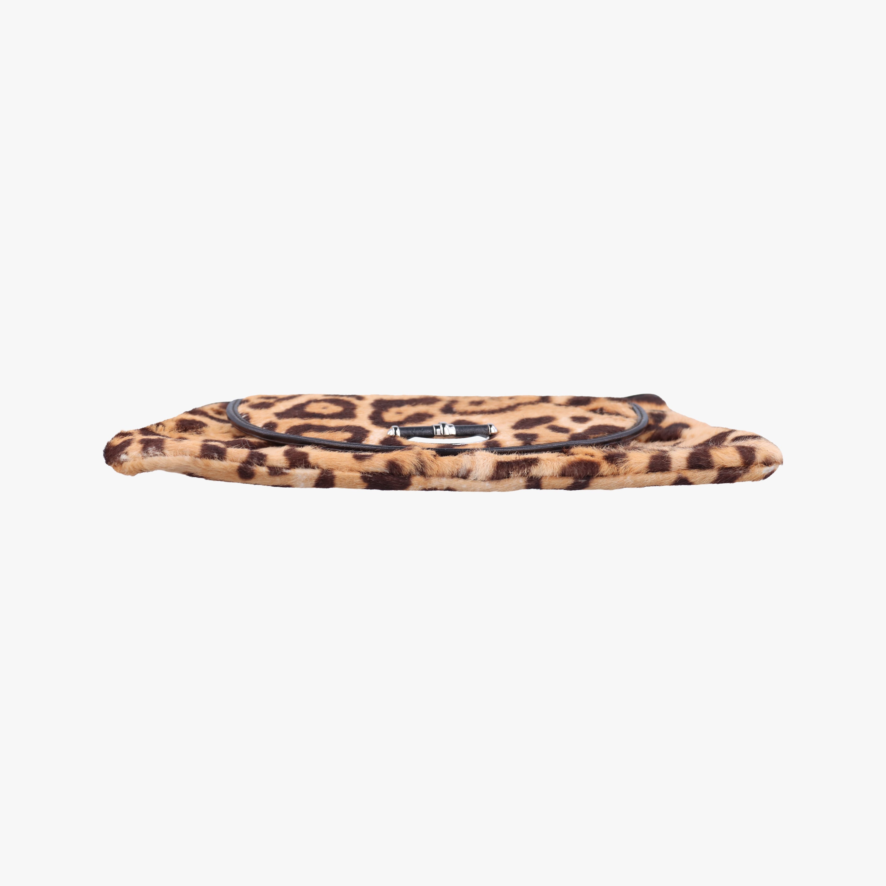 Pre-owned Christian Dior Leopard Print Jazzclub Brown×Multicolour ponyhair  clutchbag | stylenewstar