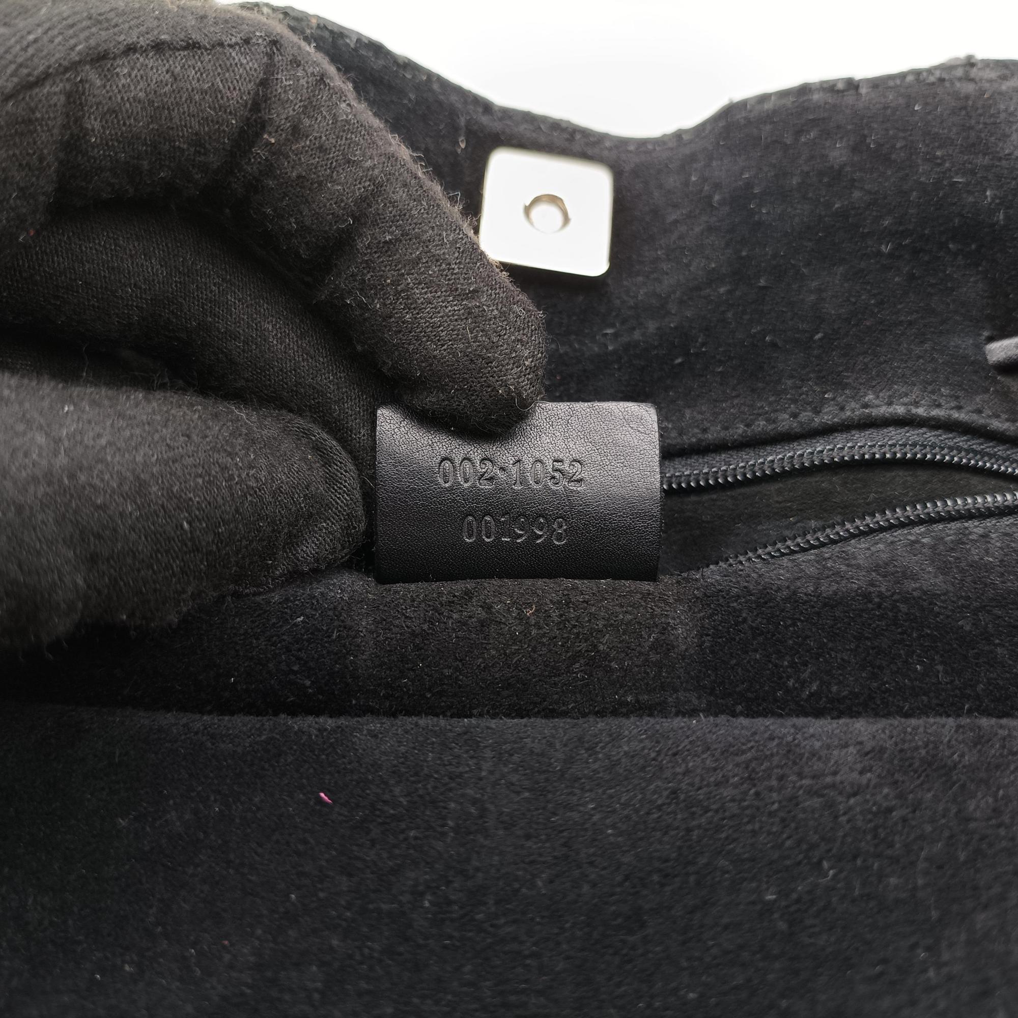 Pre-owned Gucci GG Suede Tote Black Suede 002.10 shoulderbag | stylenewstar