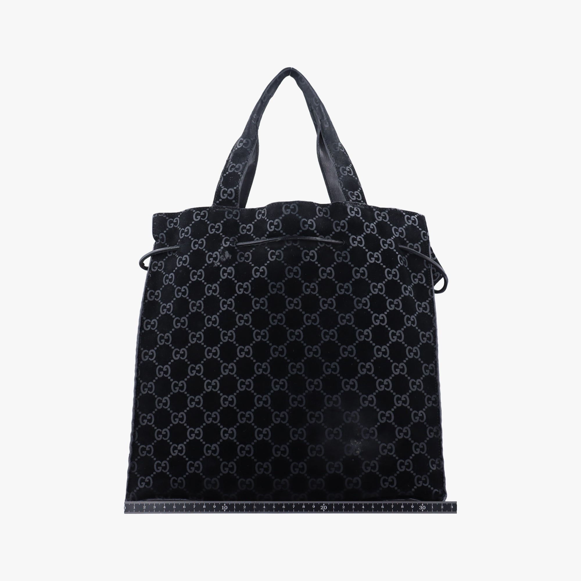Pre-owned Gucci GG Suede Tote Black Suede 002.10 shoulderbag | stylenewstar