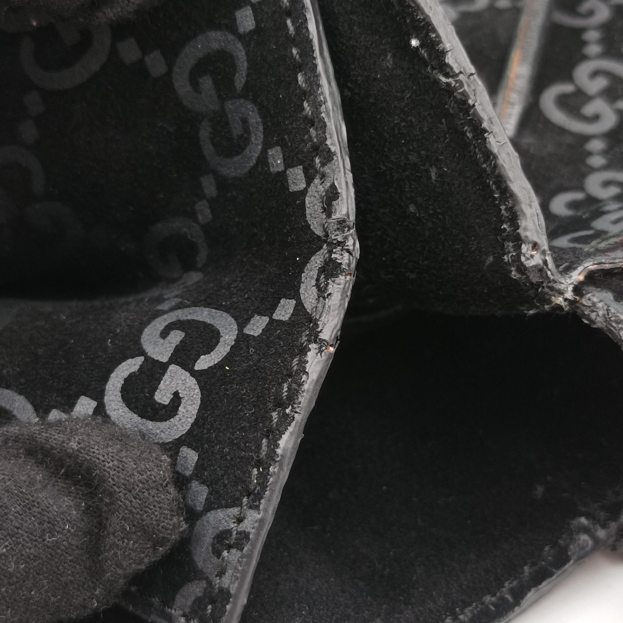 Pre-owned Gucci GG Suede Tote Black Suede 002.10 shoulderbag | stylenewstar