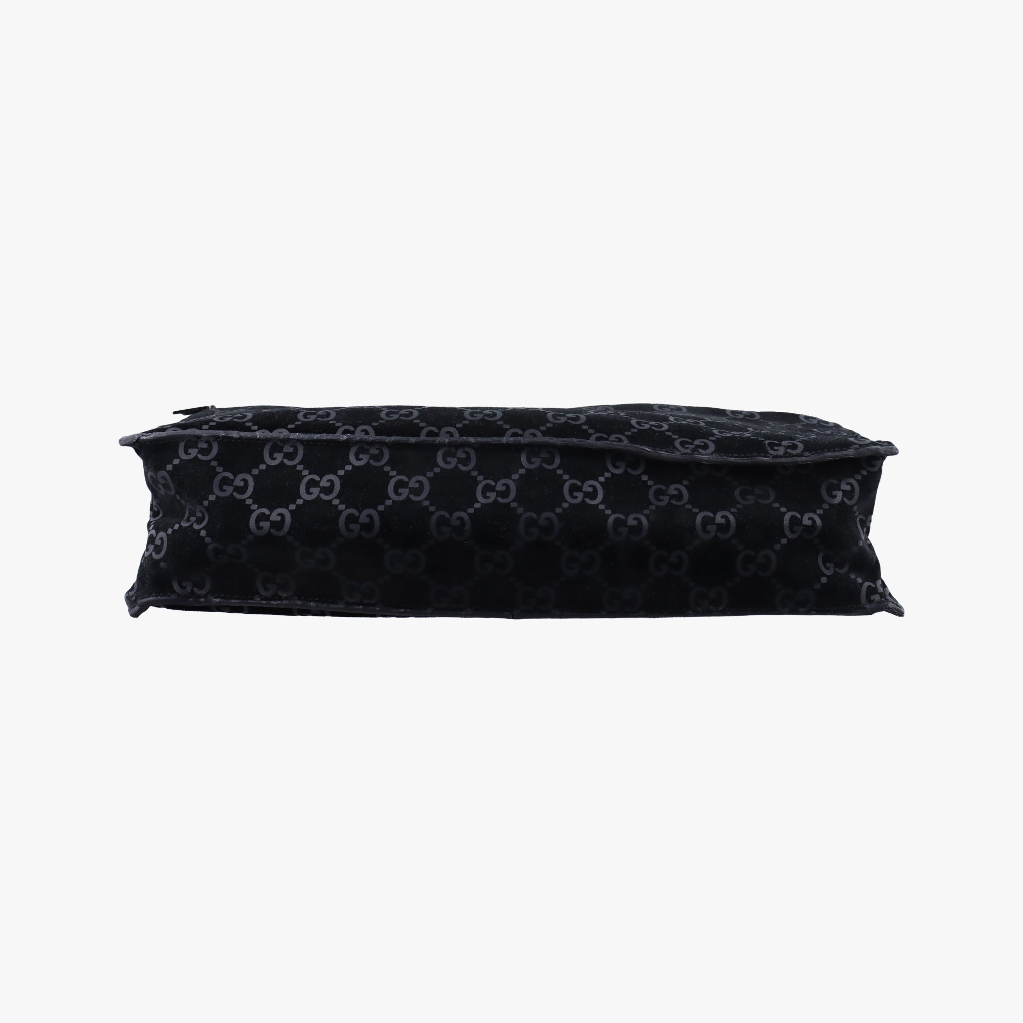 Pre-owned Gucci GG Suede Tote Black Suede 002.10 shoulderbag | stylenewstar