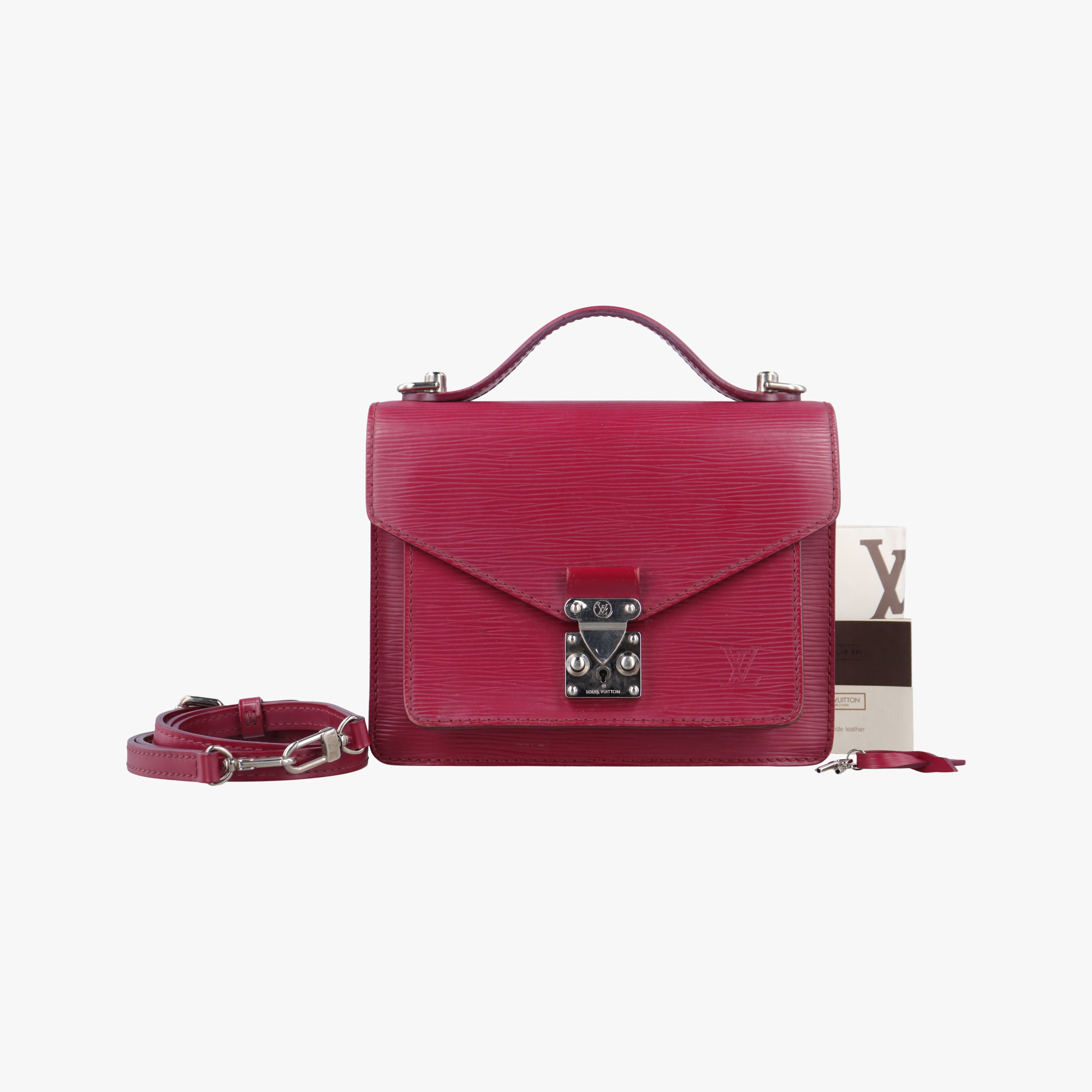 Vintage Louis Vuitton MONCEAU BB Castilian Red Epi M52127 shoulderbag | stylenewstar