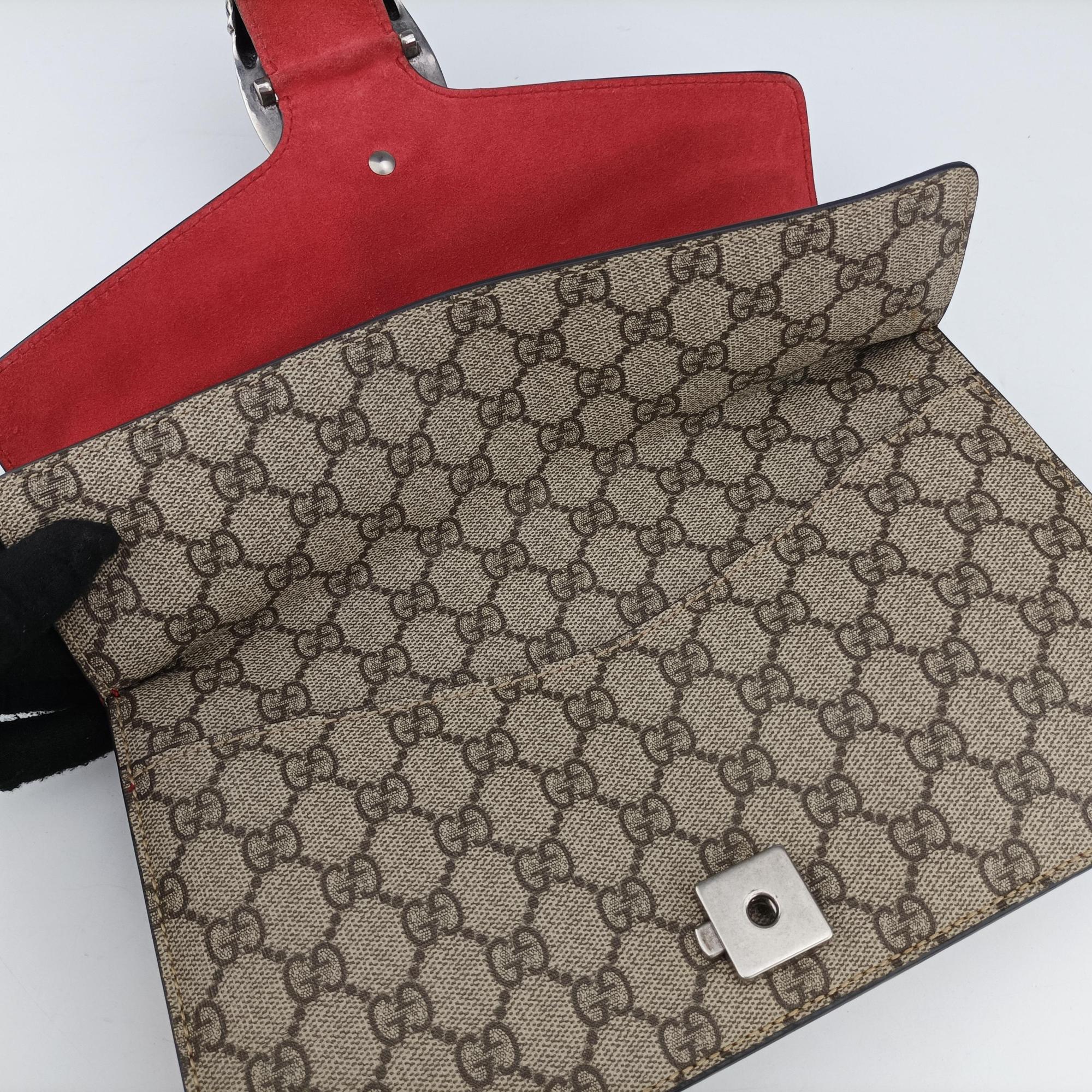 Pre-owned Gucci Dionysus beige×red PVC coated canvas×suede 400249 shoulderbag | stylenewstar