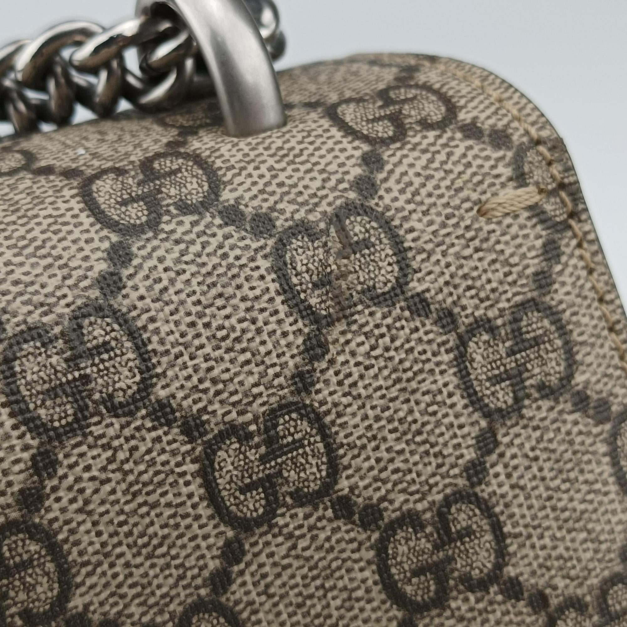 Pre-owned Gucci Dionysus beige×red PVC coated canvas×suede 400249 shoulderbag | stylenewstar