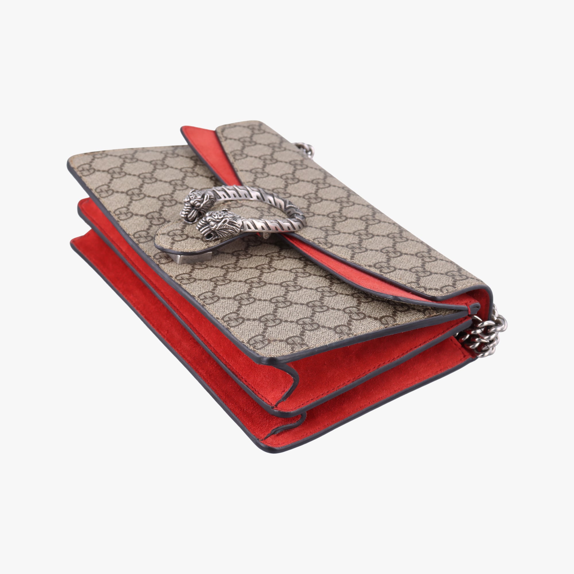 Pre-owned Gucci Dionysus beige×red PVC coated canvas×suede 400249 shoulderbag | stylenewstar