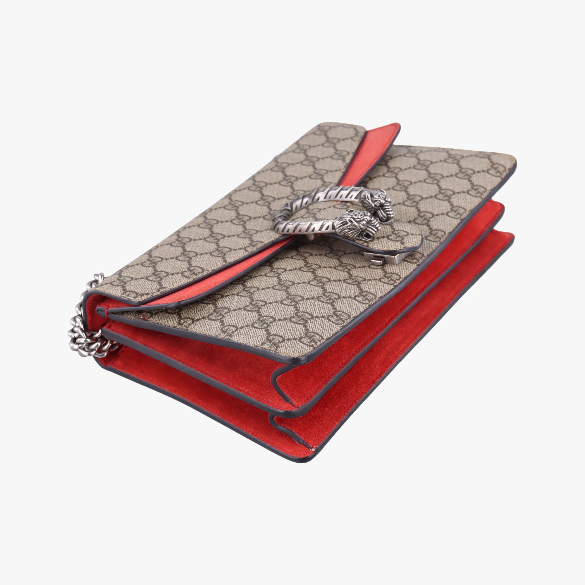 Pre-owned Gucci Dionysus beige×red PVC coated canvas×suede 400249 shoulderbag | stylenewstar