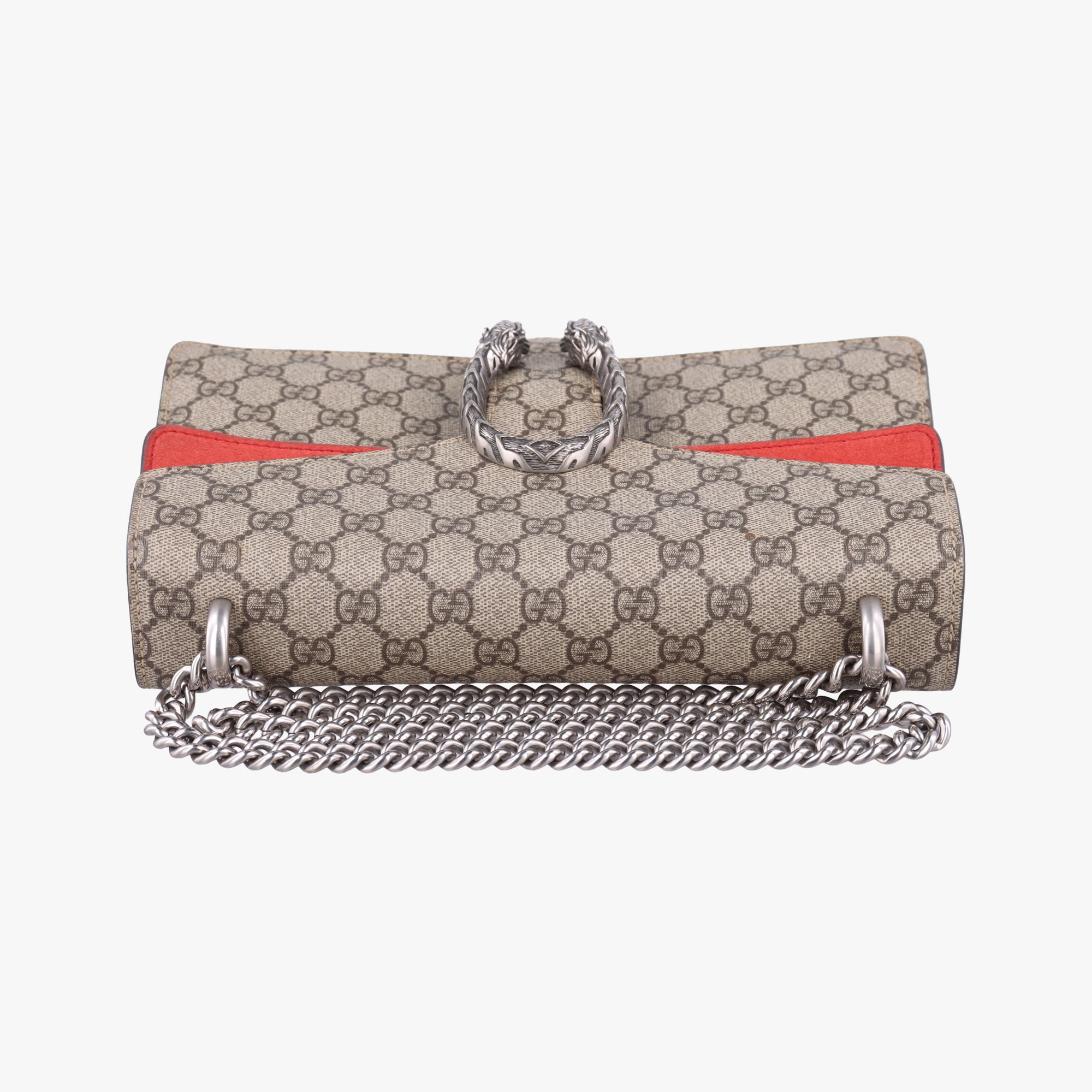 Pre-owned Gucci Dionysus beige×red PVC coated canvas×suede 400249 shoulderbag | stylenewstar