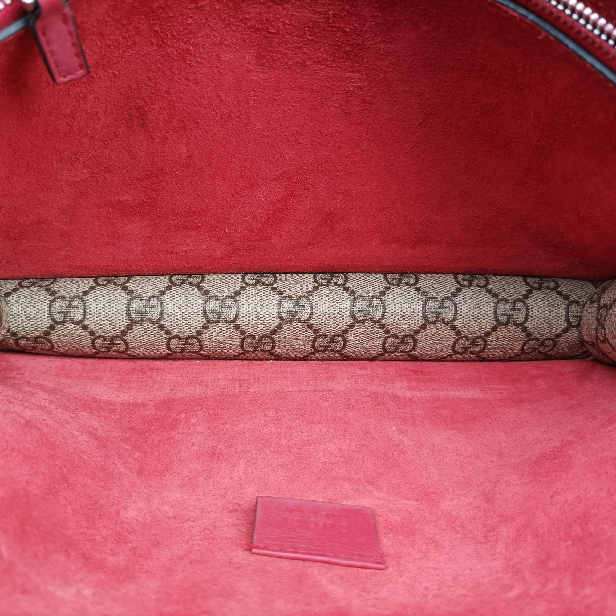 Pre-owned Gucci Dionysus beige×red PVC coated canvas×suede 400249 shoulderbag | stylenewstar