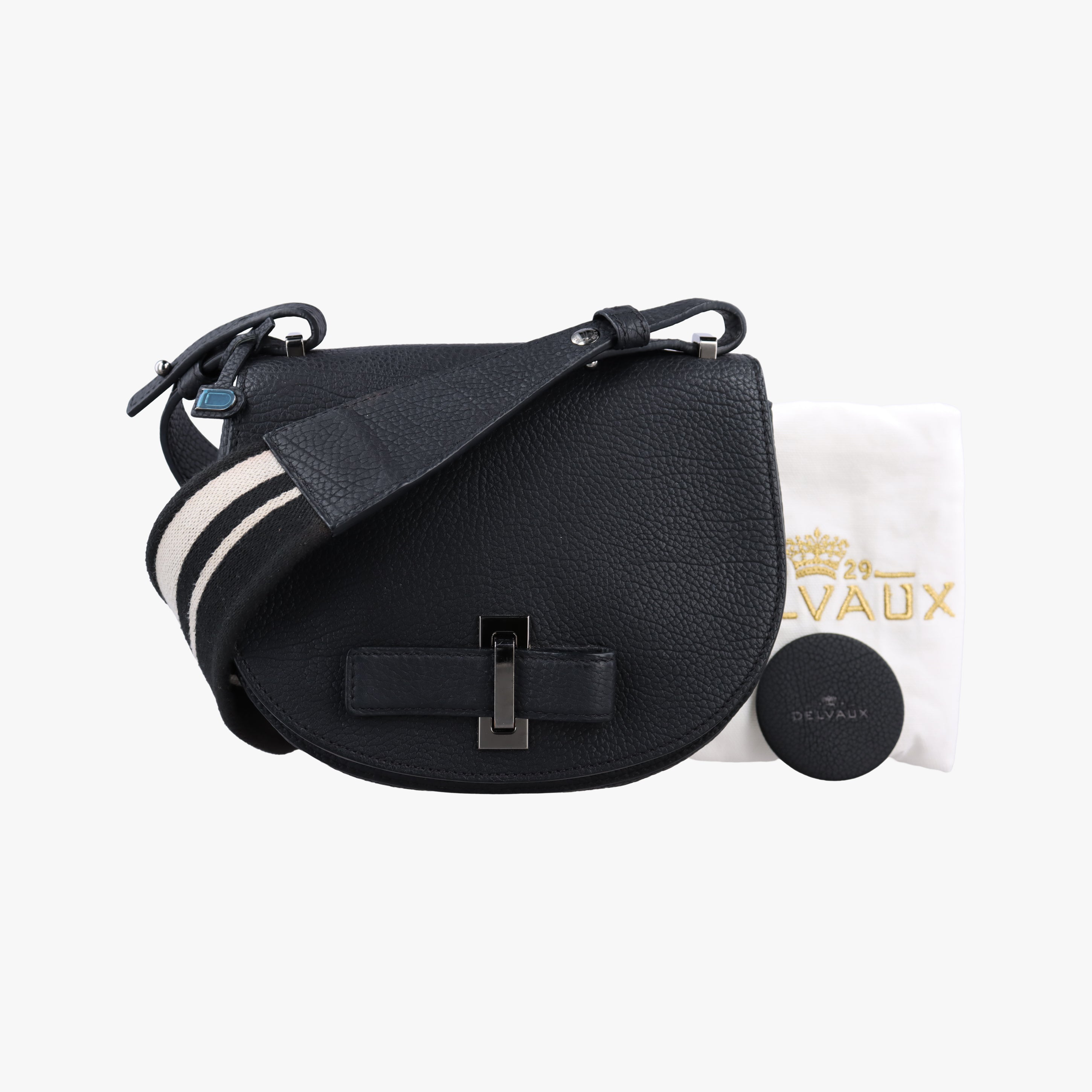 Pre-owned Delvaux Le Mutin MM Black Leather  shoulderbag | stylenewstar