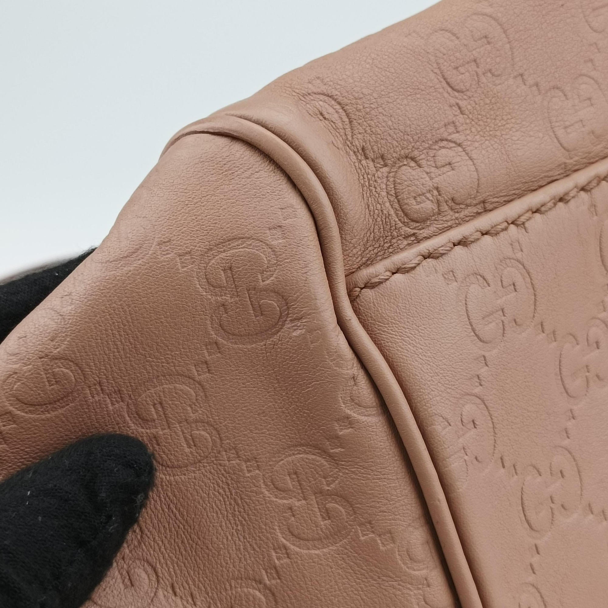 Pre-owned Gucci Sukey GUCCISSIMA Pink Leather 223974 handbag | stylenewstar